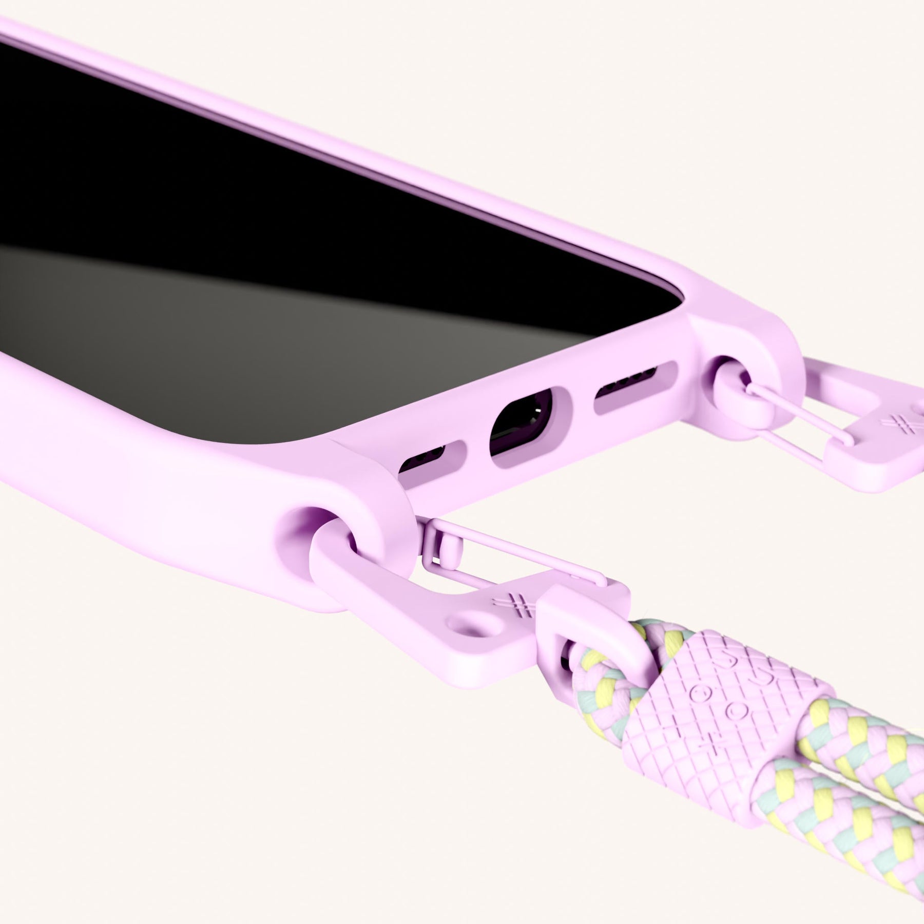 Phone Necklace with Carabiner Rope in Rosato + Dolce