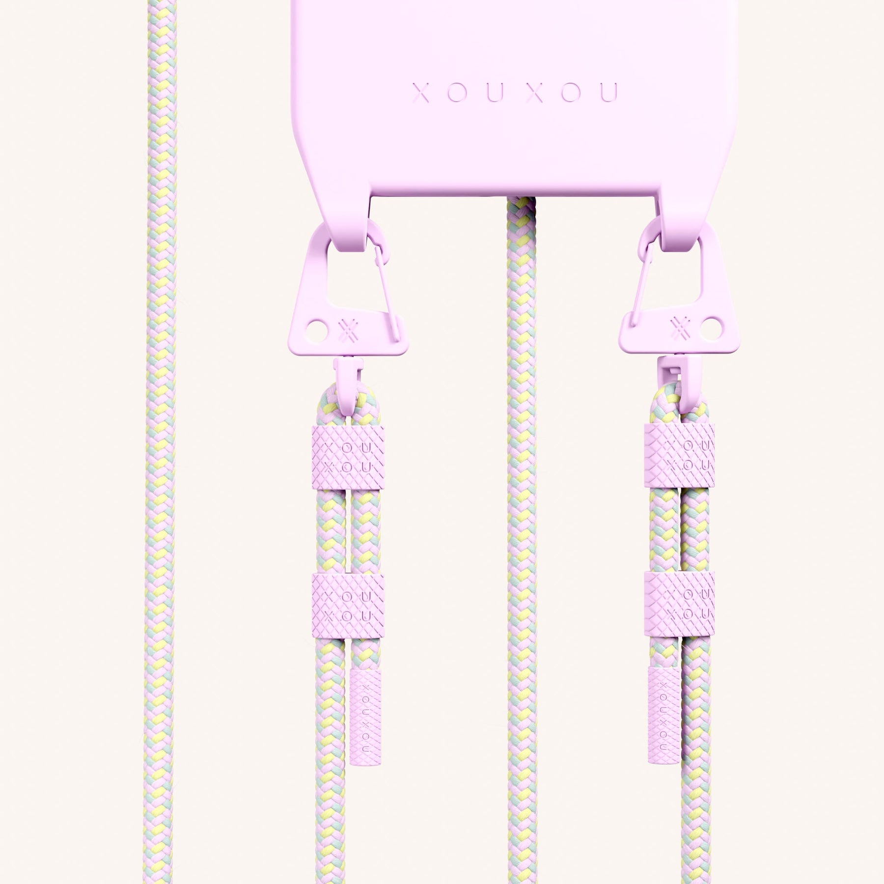 Phone Necklace with Carabiner Rope in Rosato + Dolce