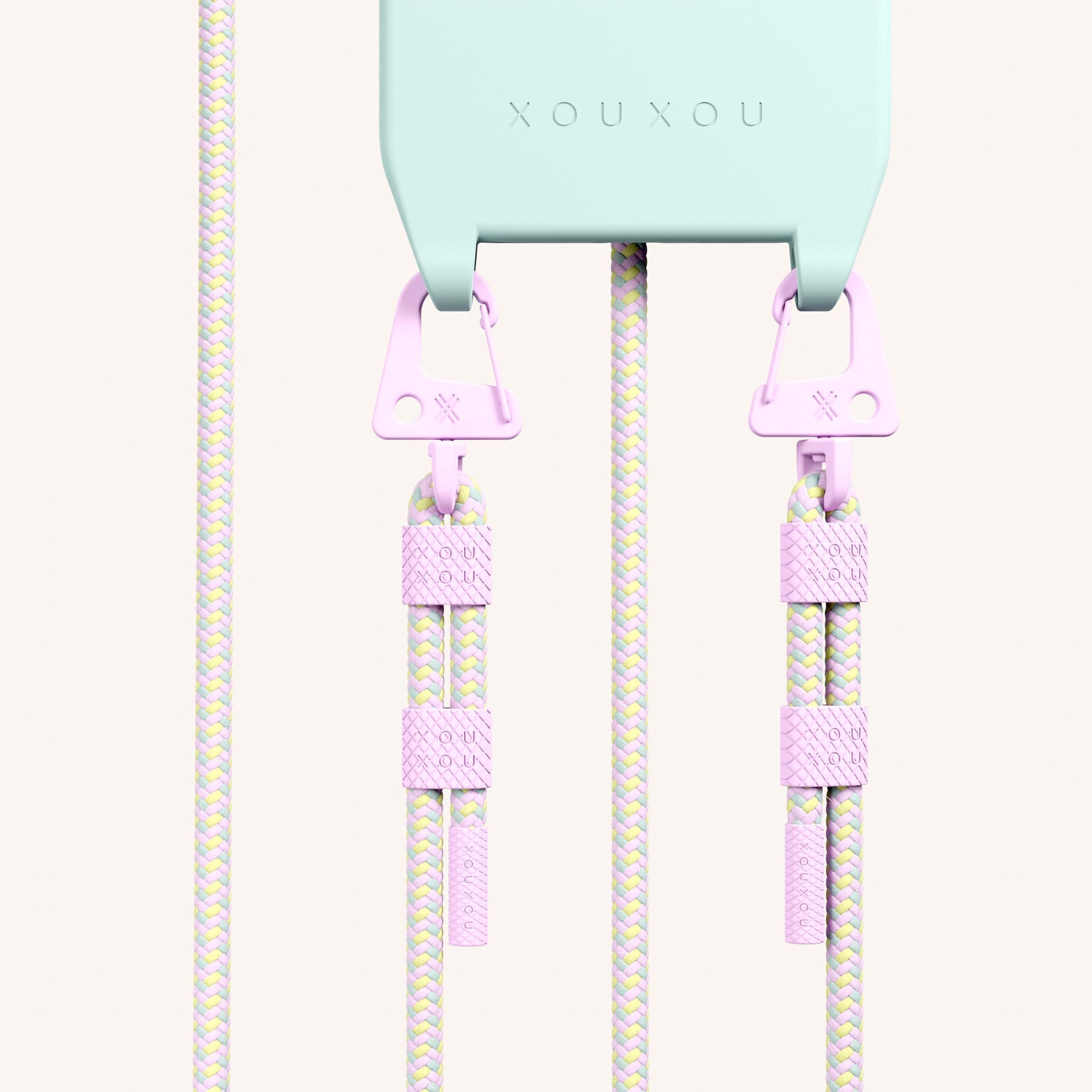 Phone Necklace with Carabiner Rope in Azzurro + Dolce