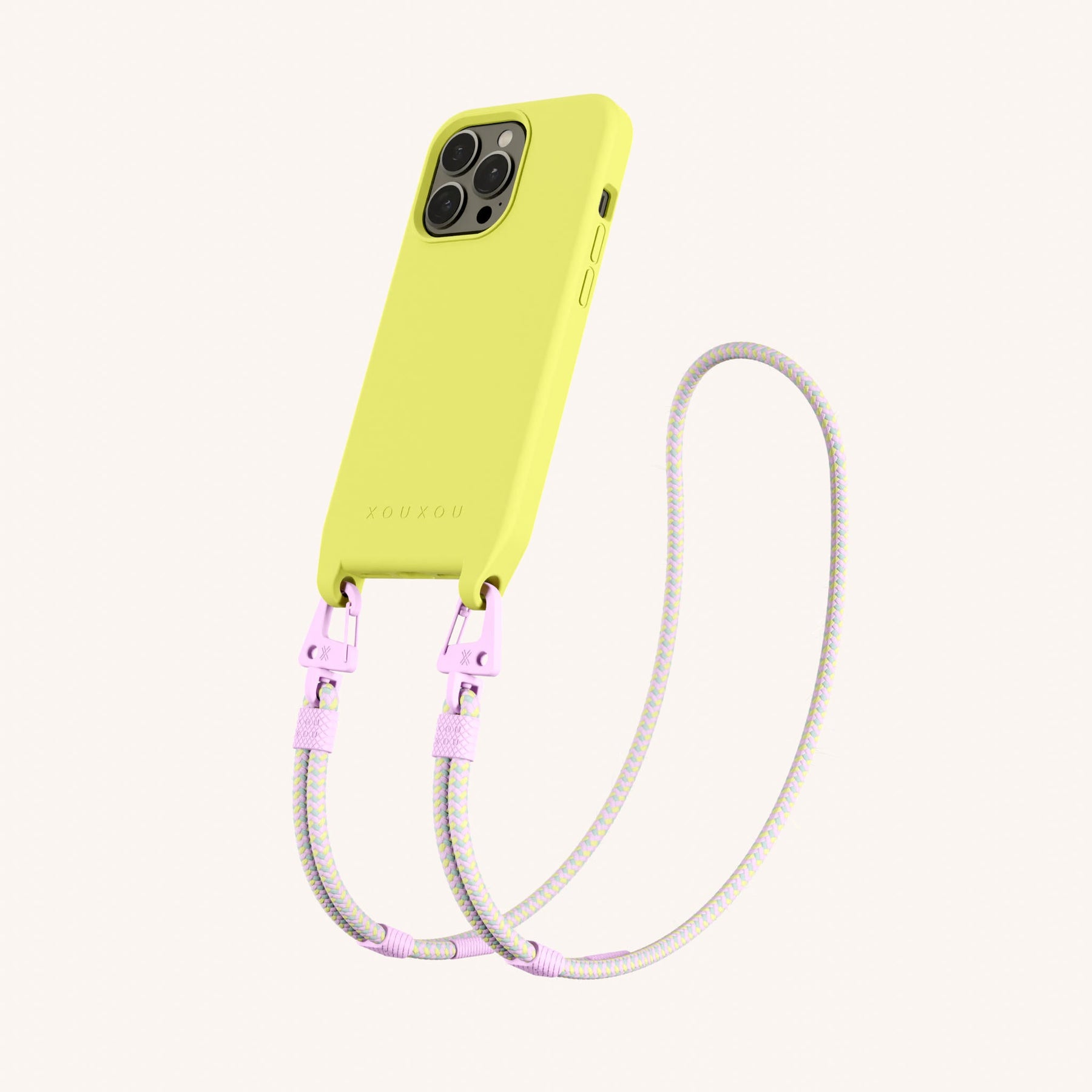 Phone Necklace with Carabiner Rope in Limoncello + Dolce