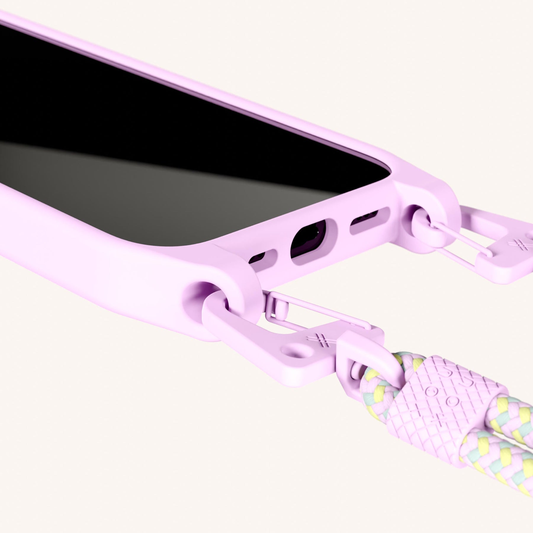 Phone Necklace with Carabiner Rope in Rosato + Dolce