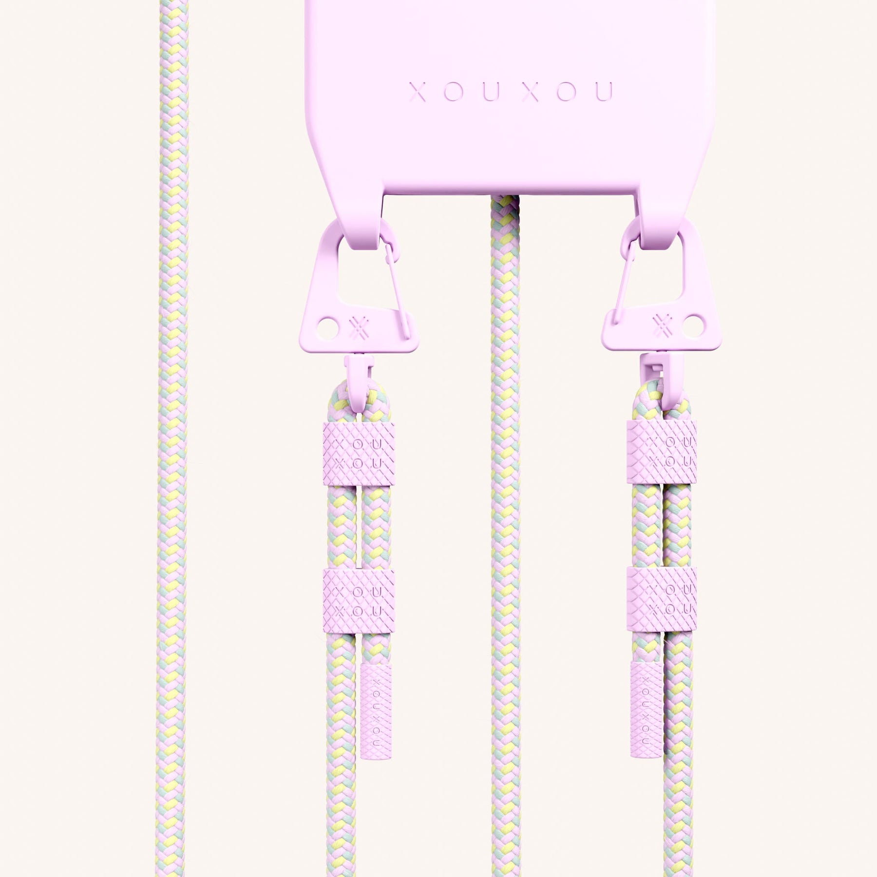 Phone Necklace with Carabiner Rope in Rosato + Dolce