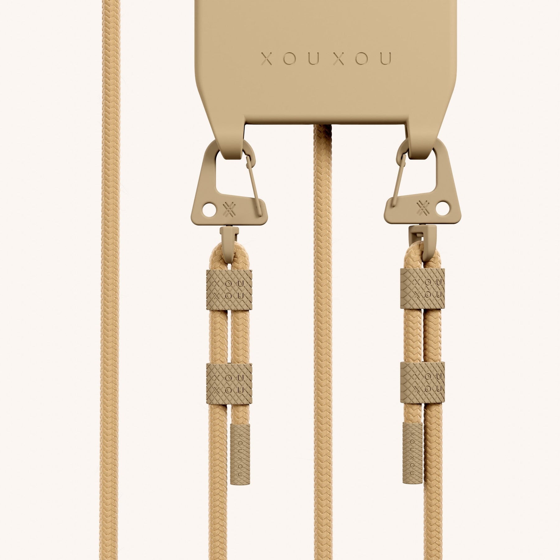 Handykette mit Karabinerband in Beige