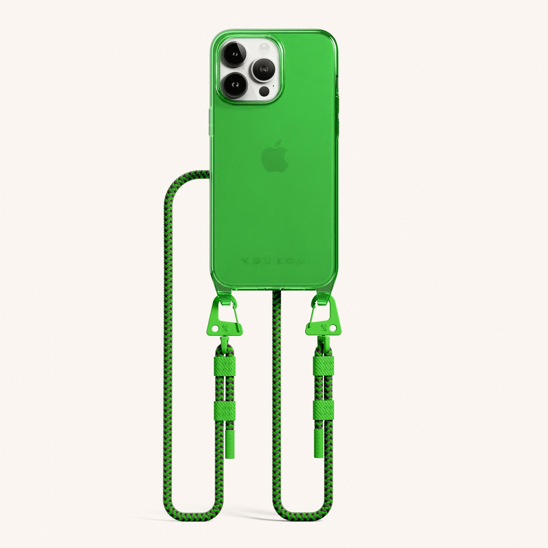 Handykette mit Karabinerband in Neon Grün