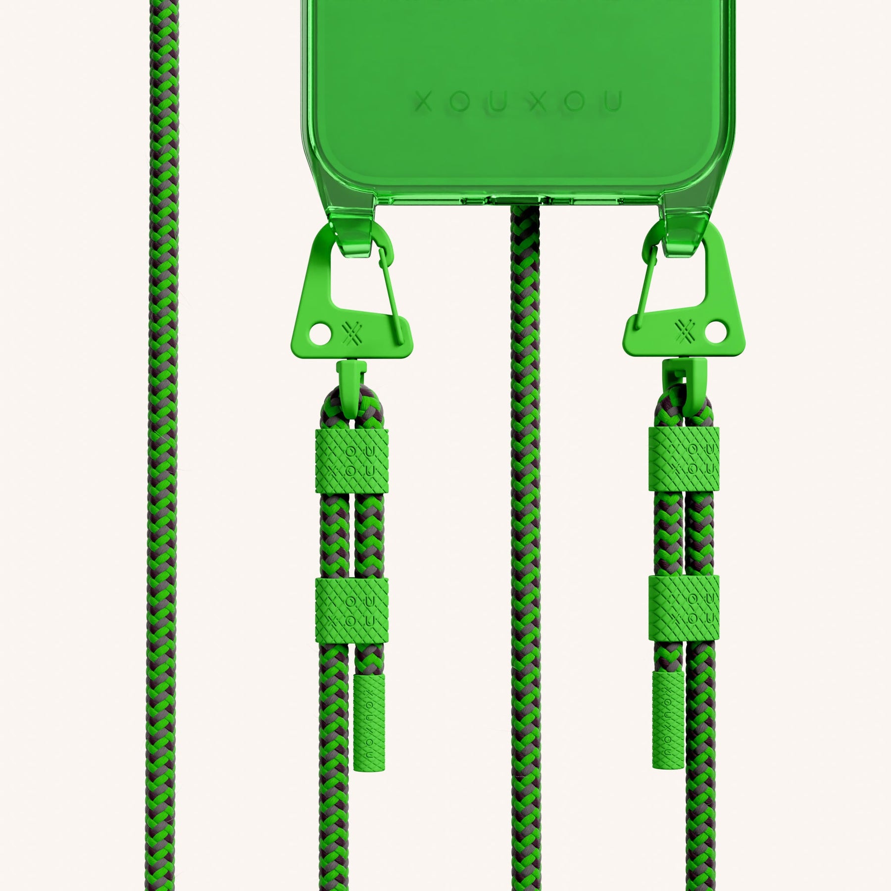 Handykette mit Karabinerband in Neon Grün
