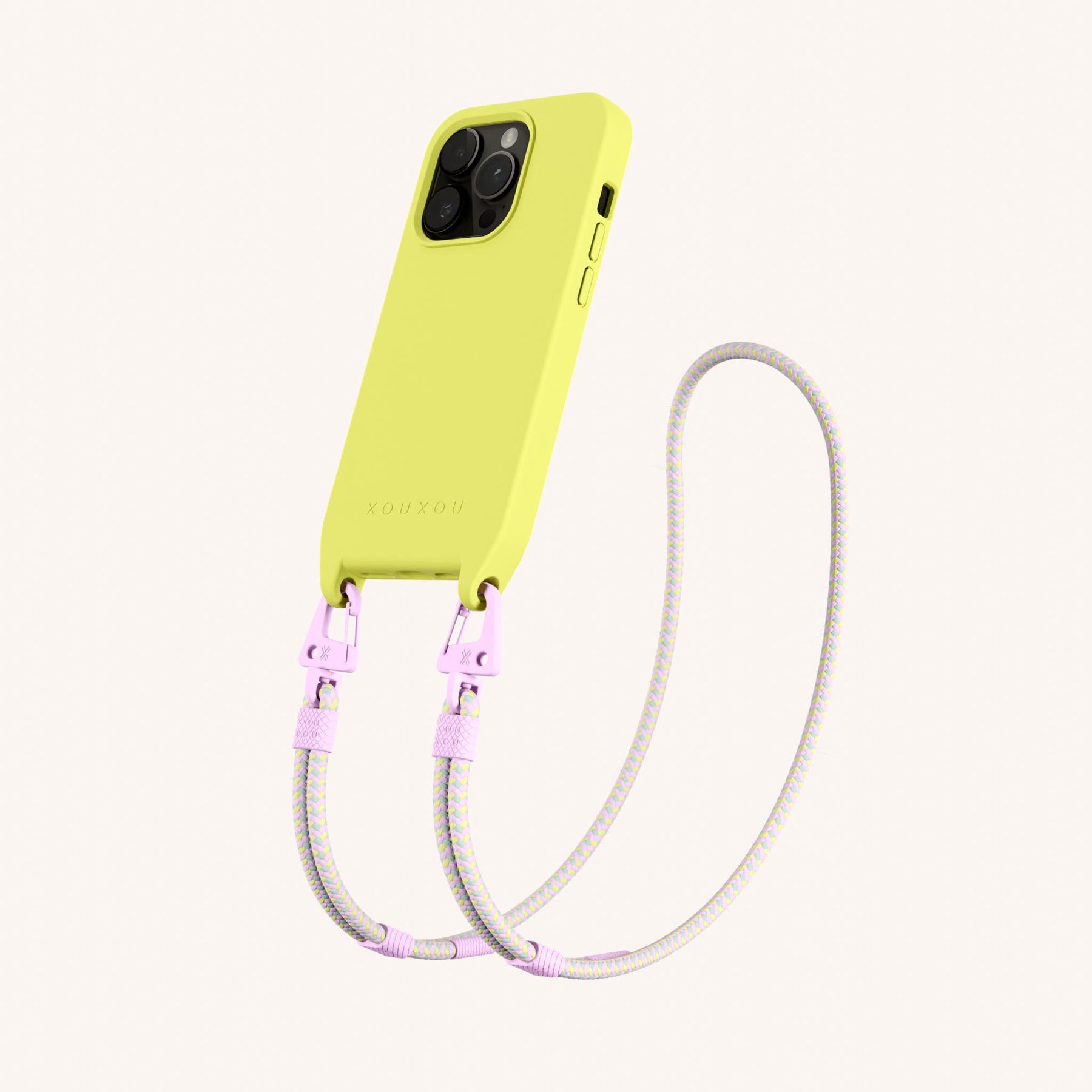 Phone Necklace with Carabiner Rope in Limoncello + Dolce