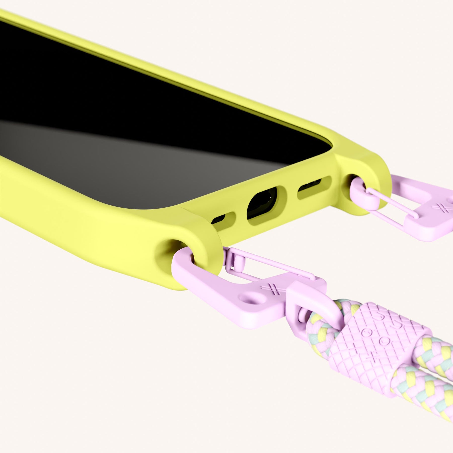 Phone Necklace with Carabiner Rope in Limoncello + Dolce