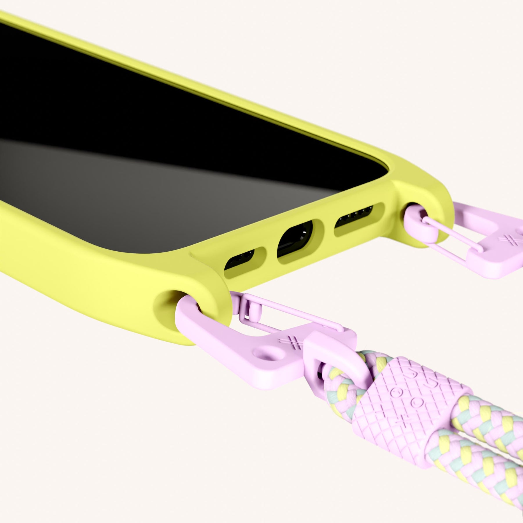 Phone Necklace with Carabiner Rope in Limoncello + Dolce