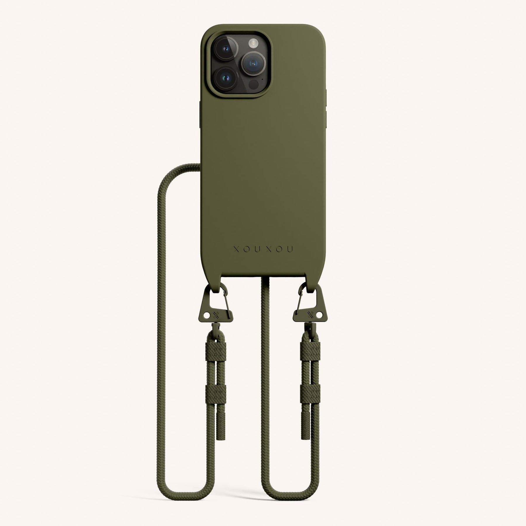 Handykette mit Karabinerband in Moos