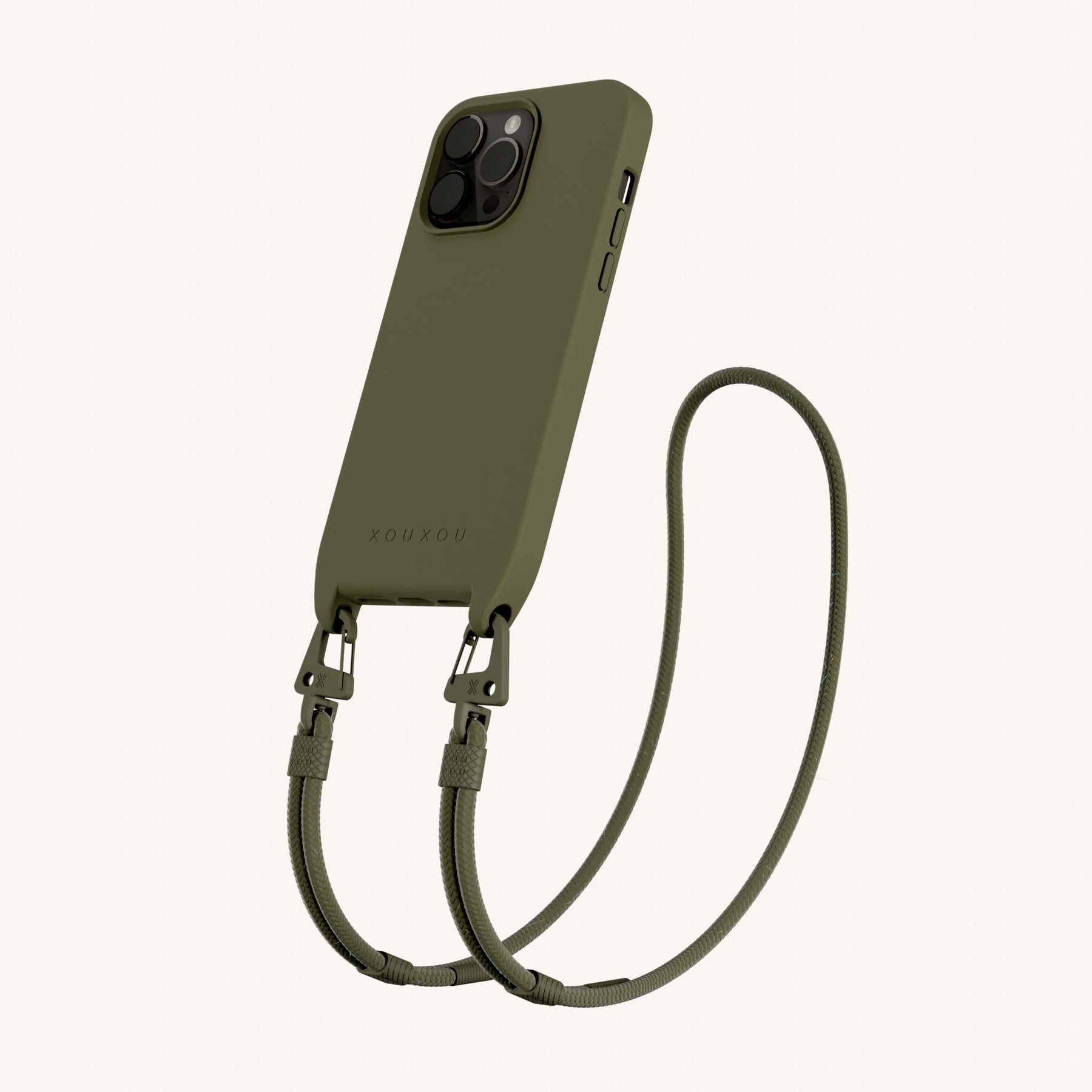 Handykette mit Karabinerband in Moos