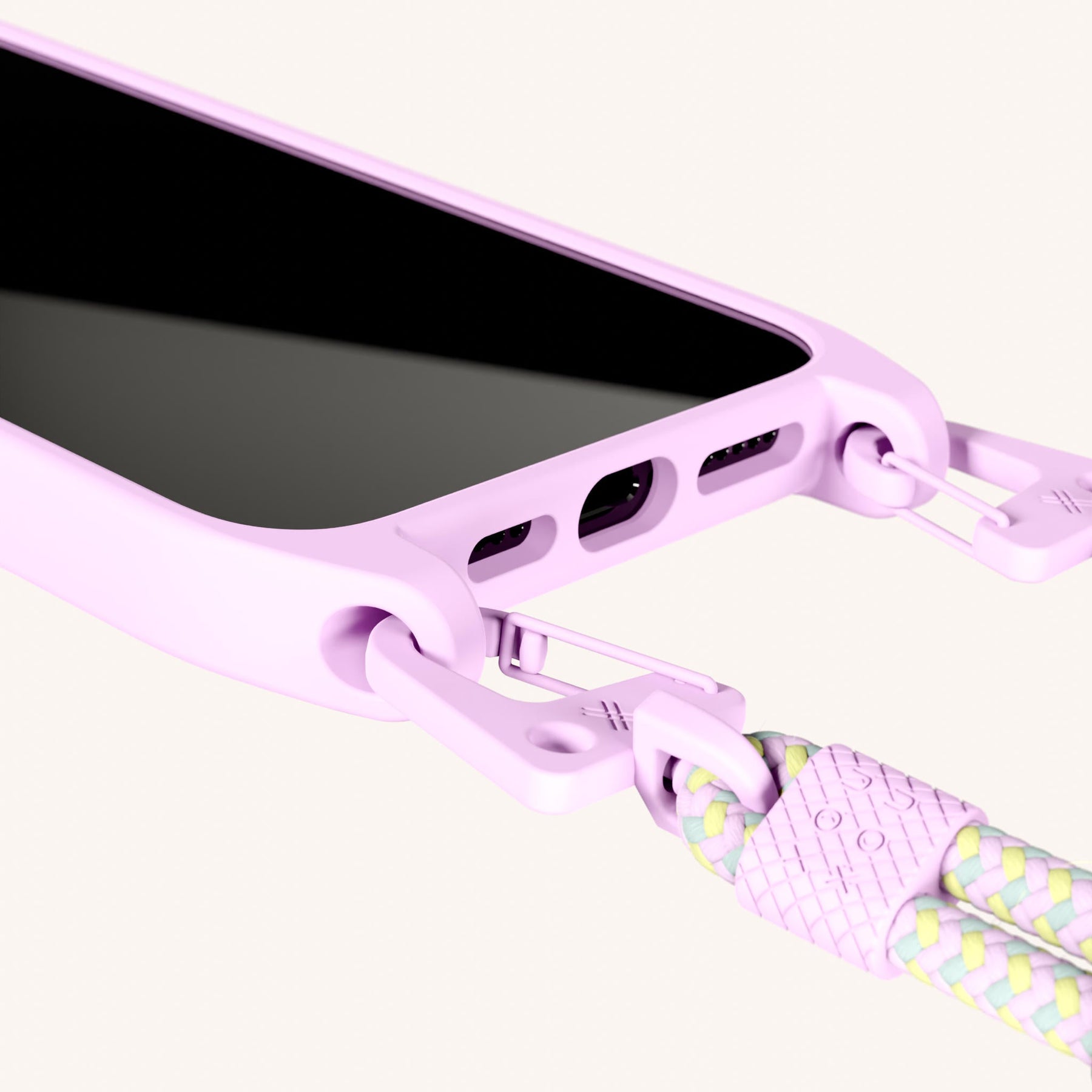 Phone Necklace with Carabiner Rope in Rosato + Dolce