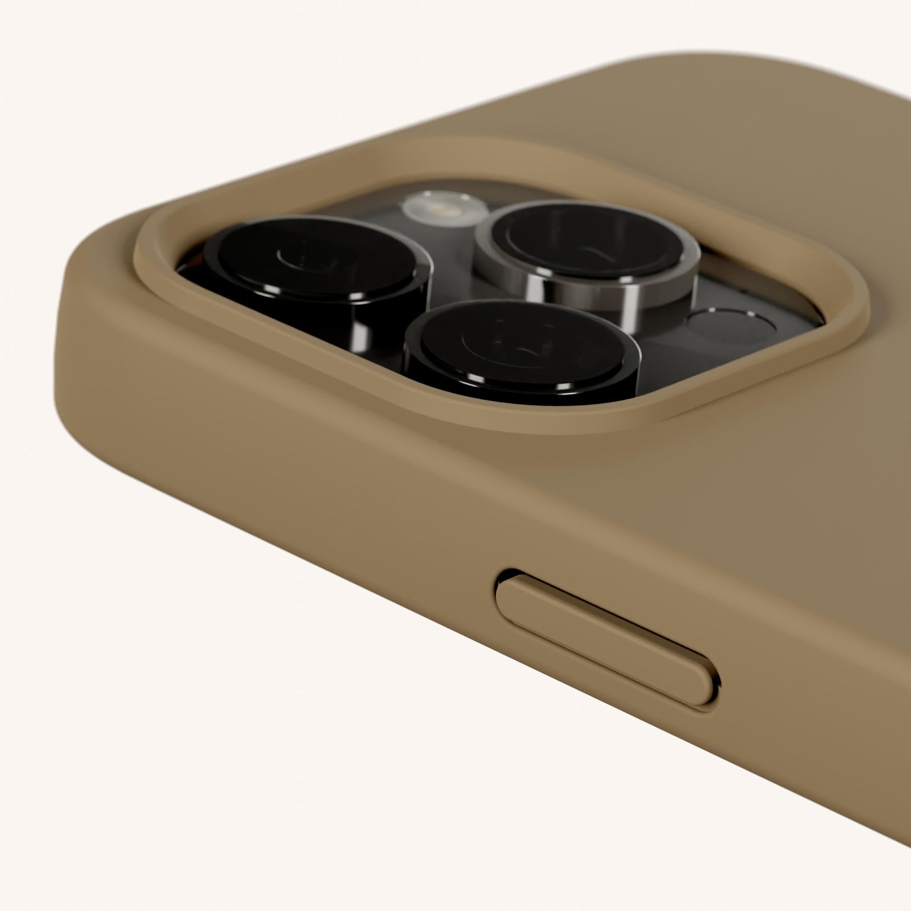 Handykette mit Karabinerband in Taupe