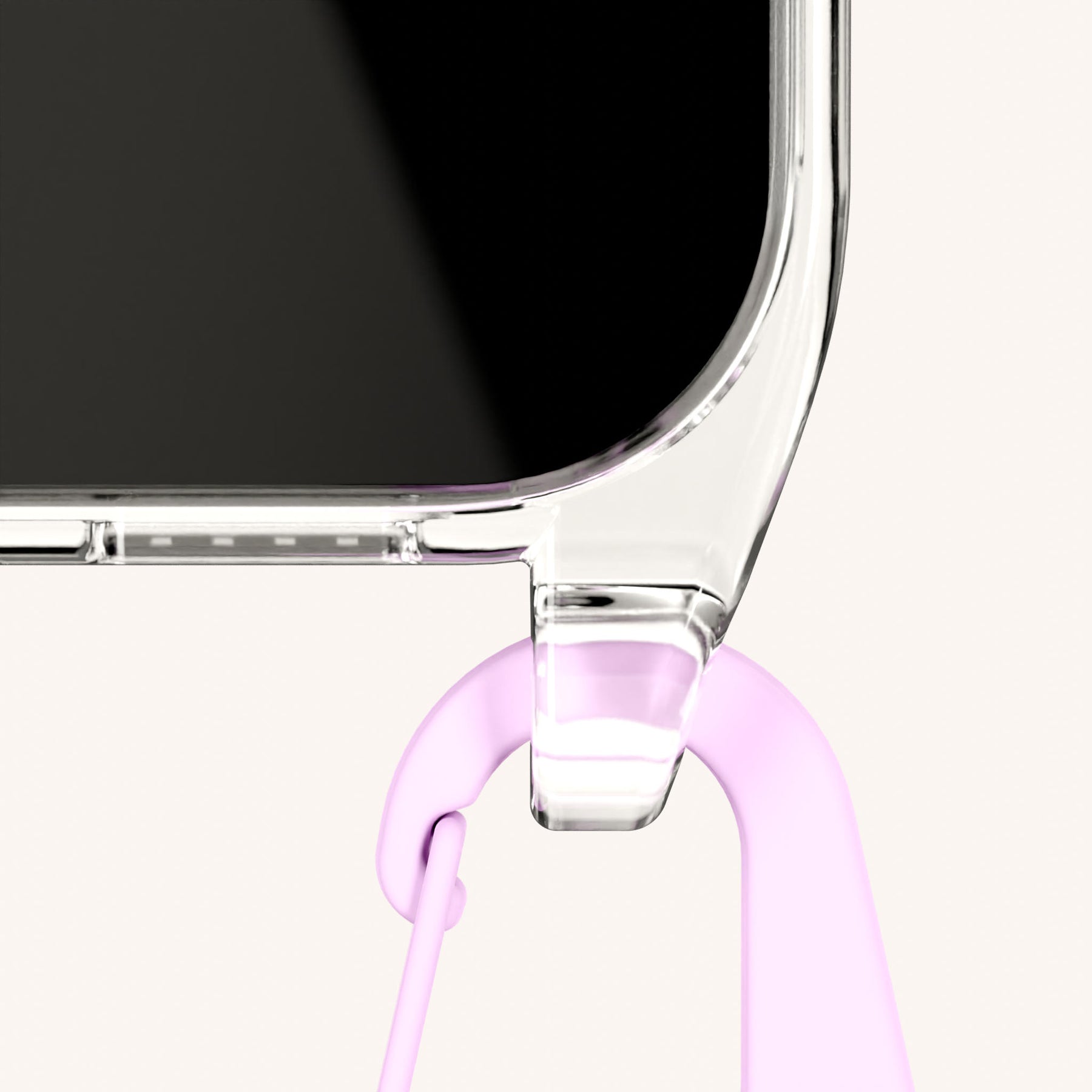 Phone Necklace with Carabiner Rope in Clear + Dolce