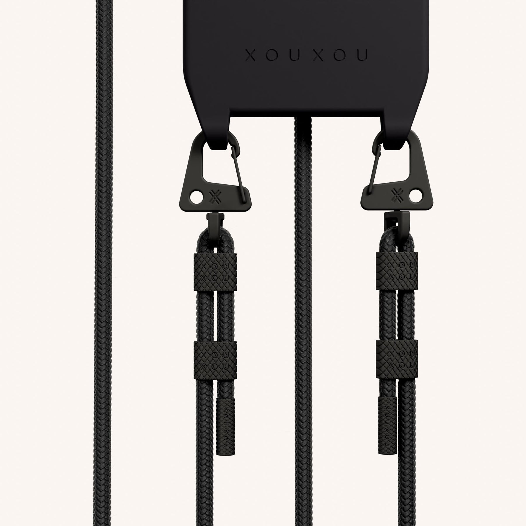 Handykette mit Karabinerband in Schwarz