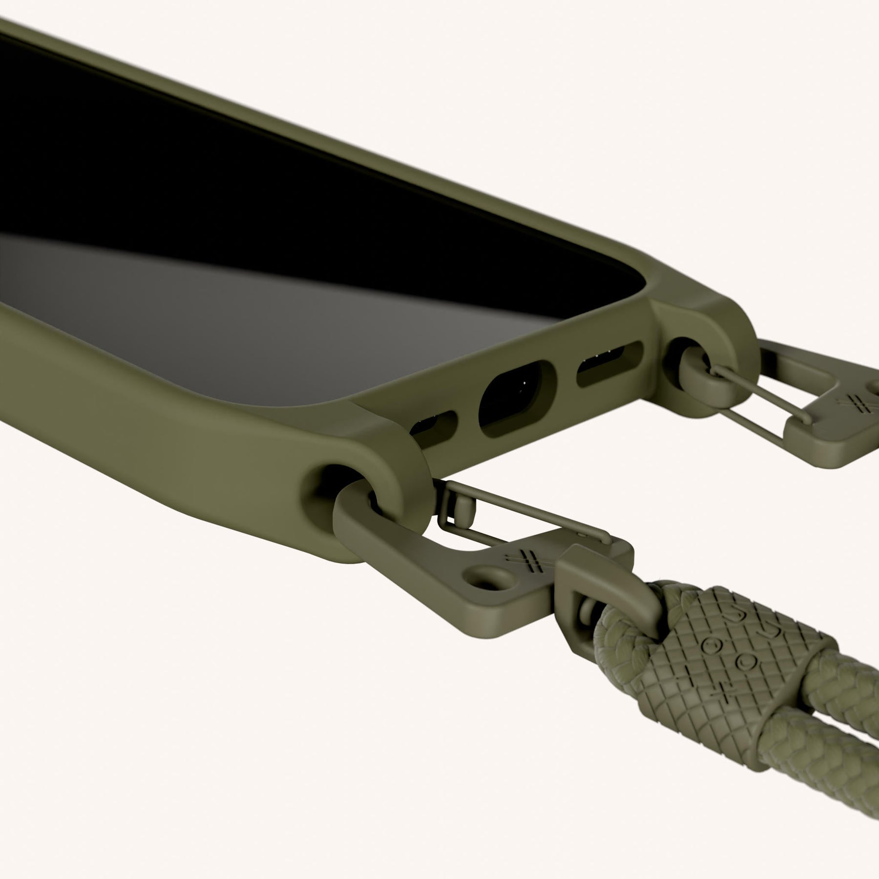 Handykette mit Karabinerband in Moos