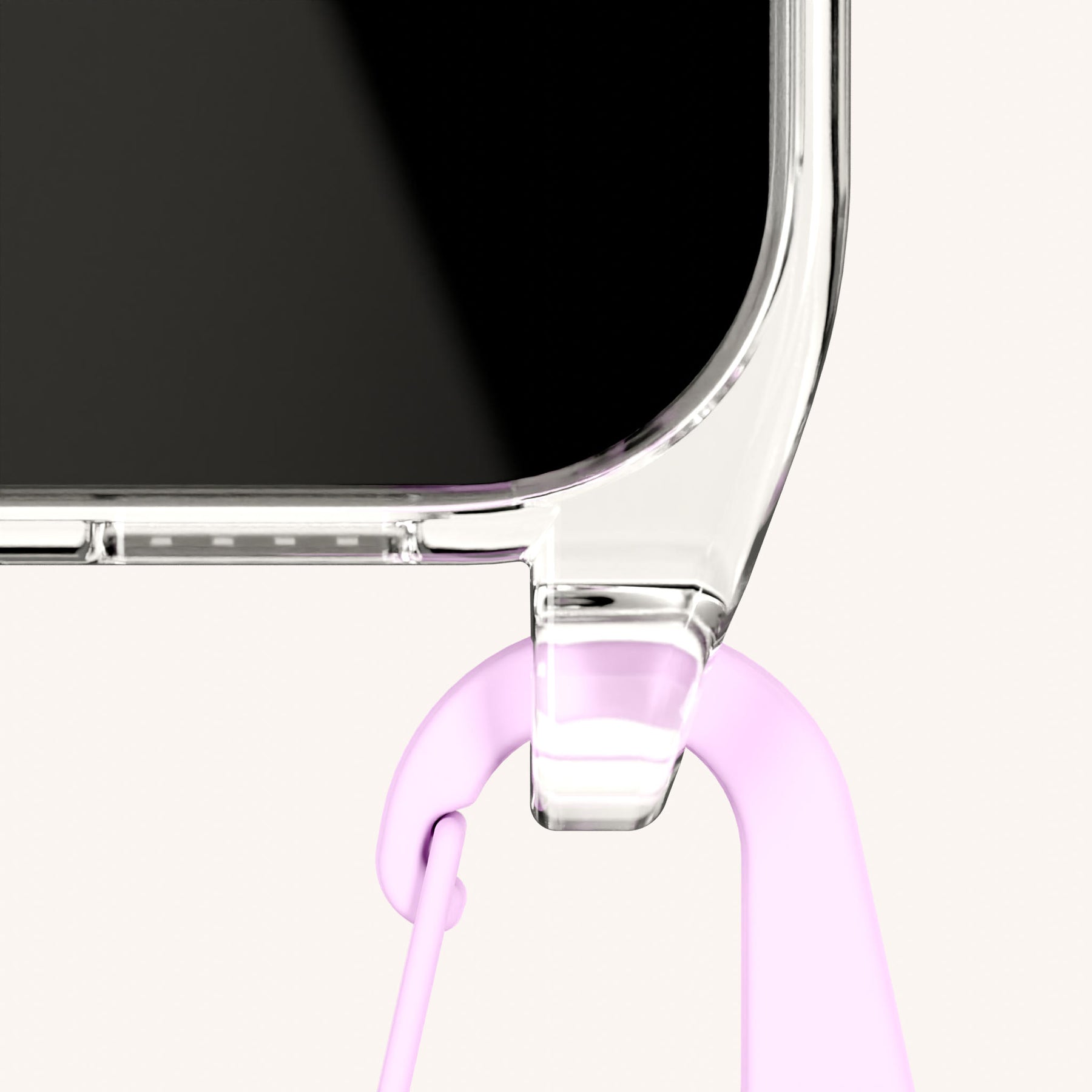 Phone Necklace with Carabiner Rope in Clear + Dolce