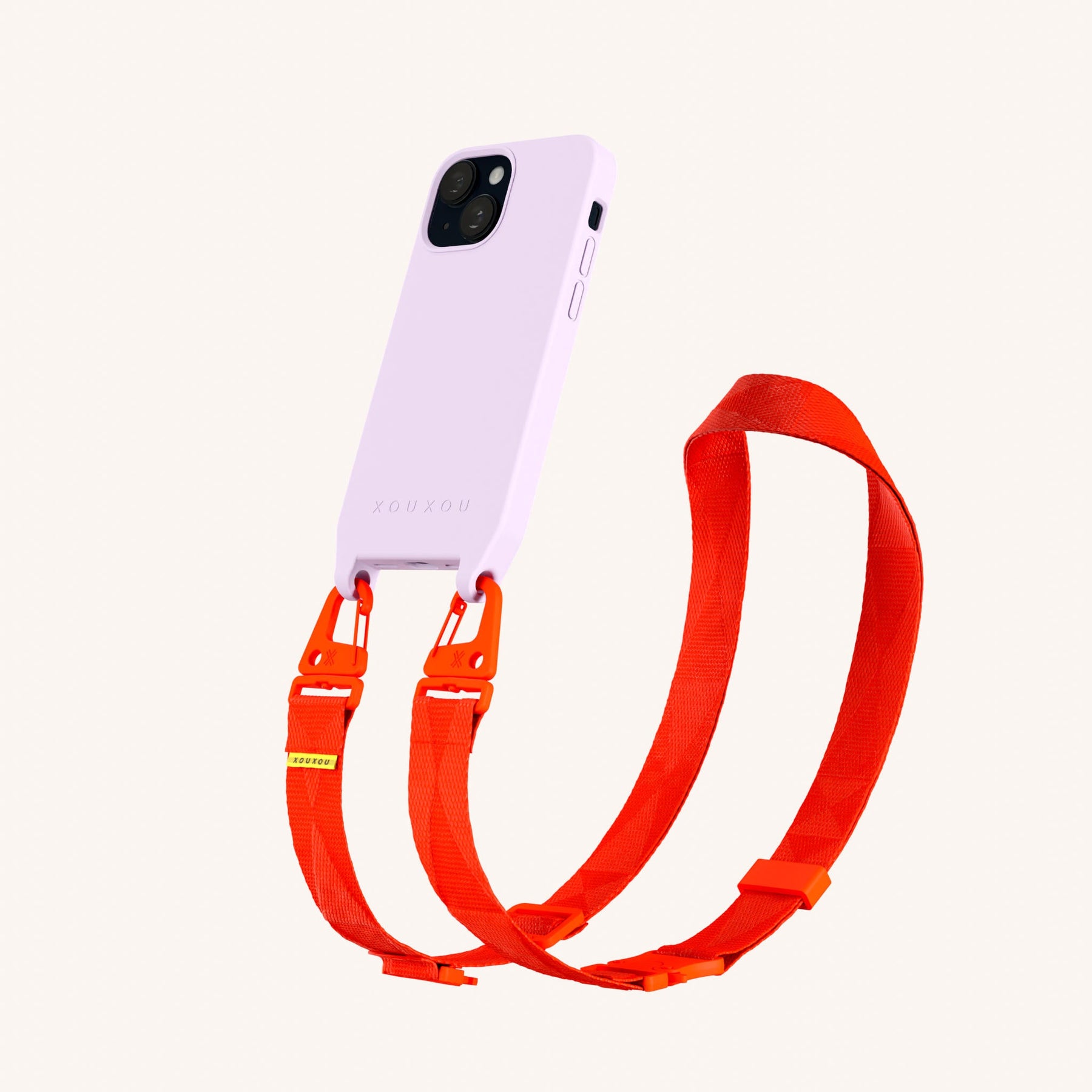 Handykette mit Gurt in Lila + Neon Orange