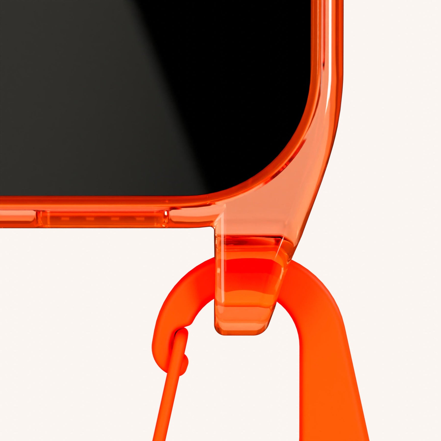 Handykette mit Gurt in Neon Orange transparent