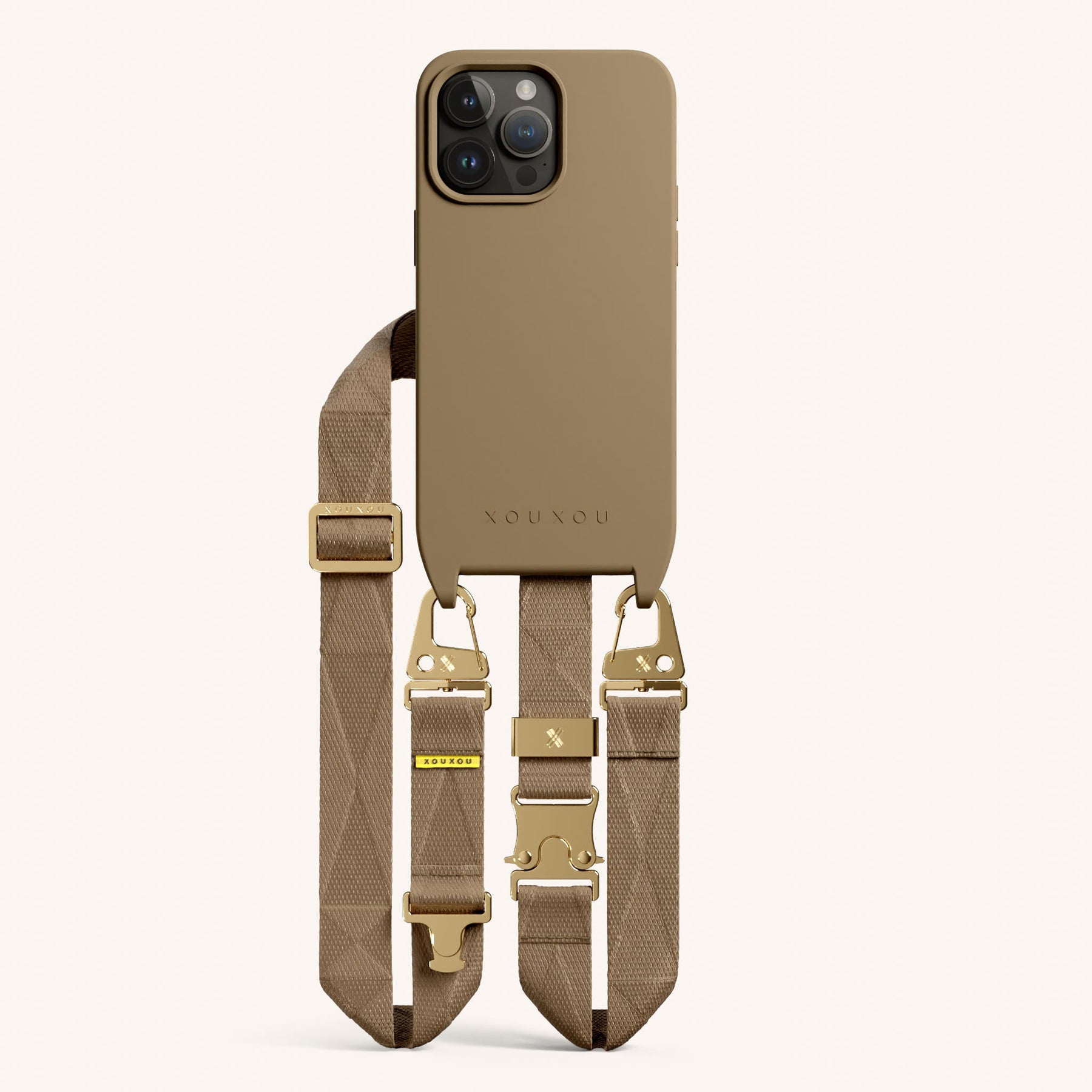 Phone Necklace with Lanyard in Taupe