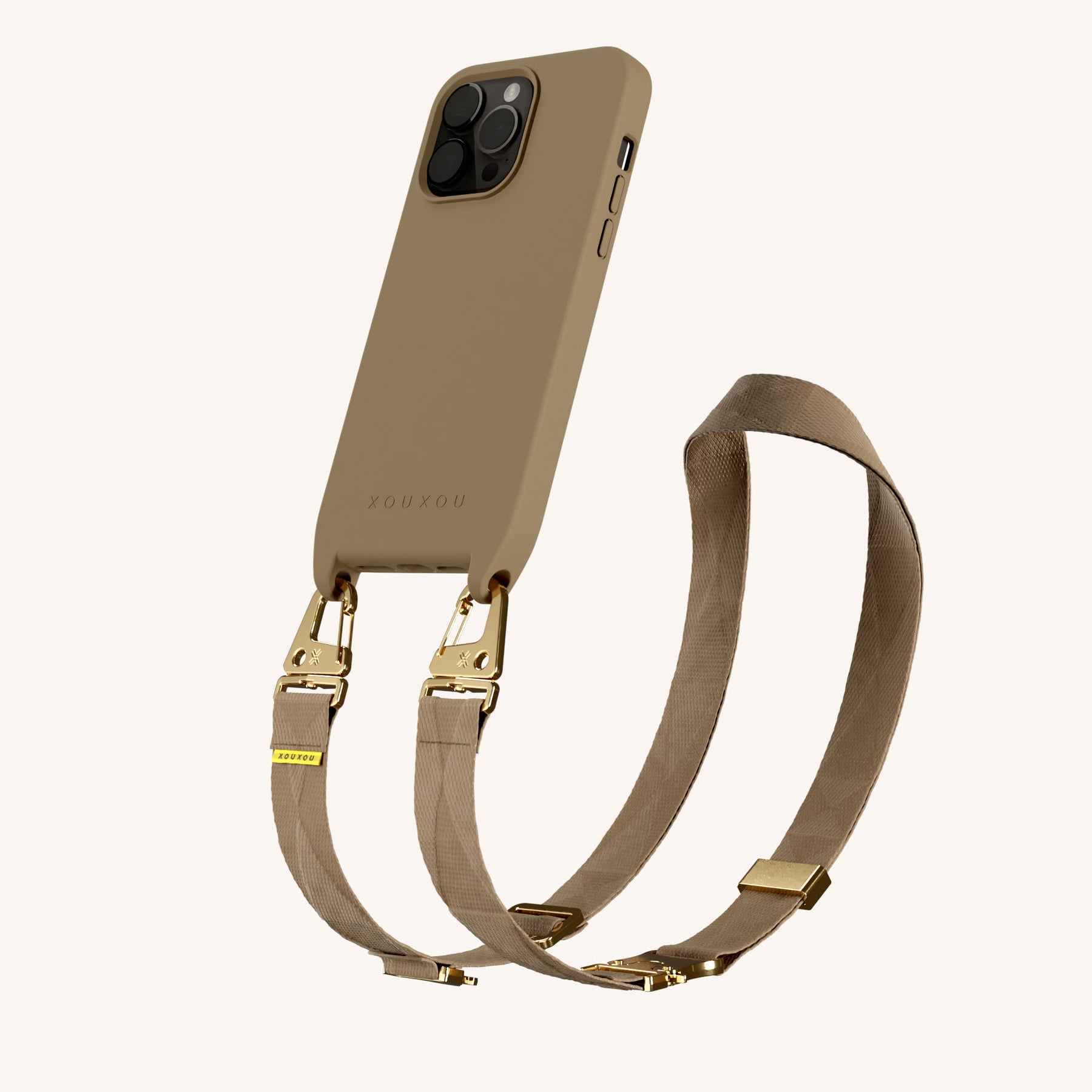 Phone Necklace with Lanyard in Taupe