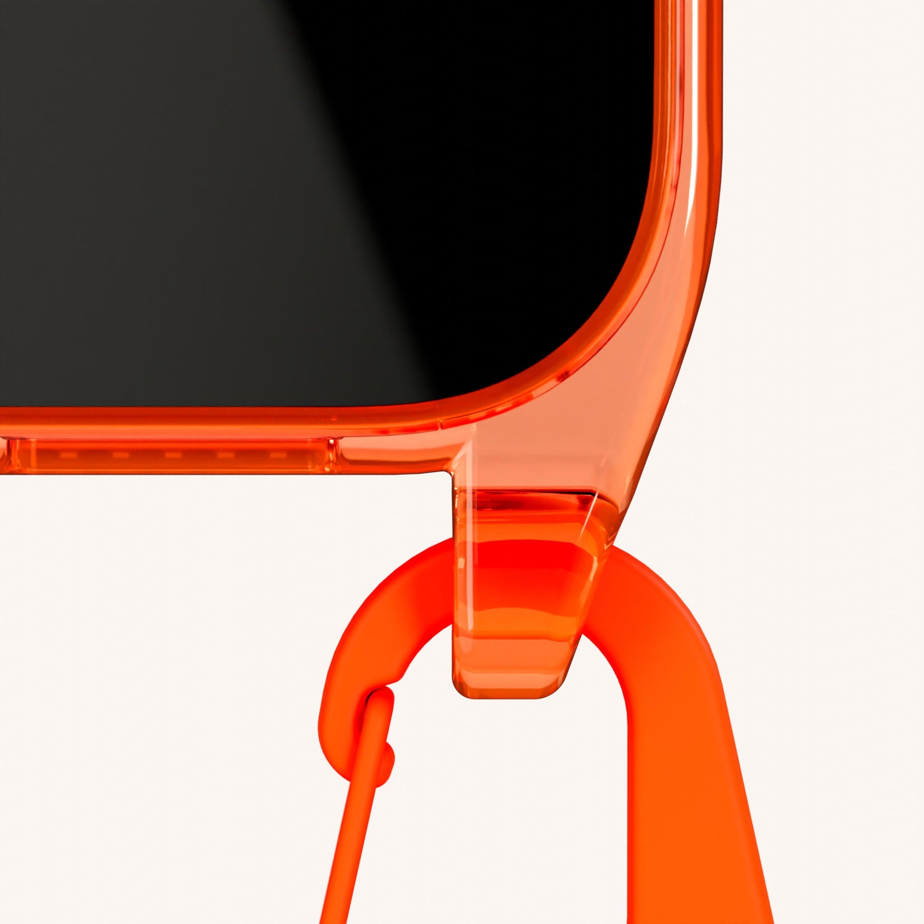 Handykette mit Gurt in Neon Orange transparent