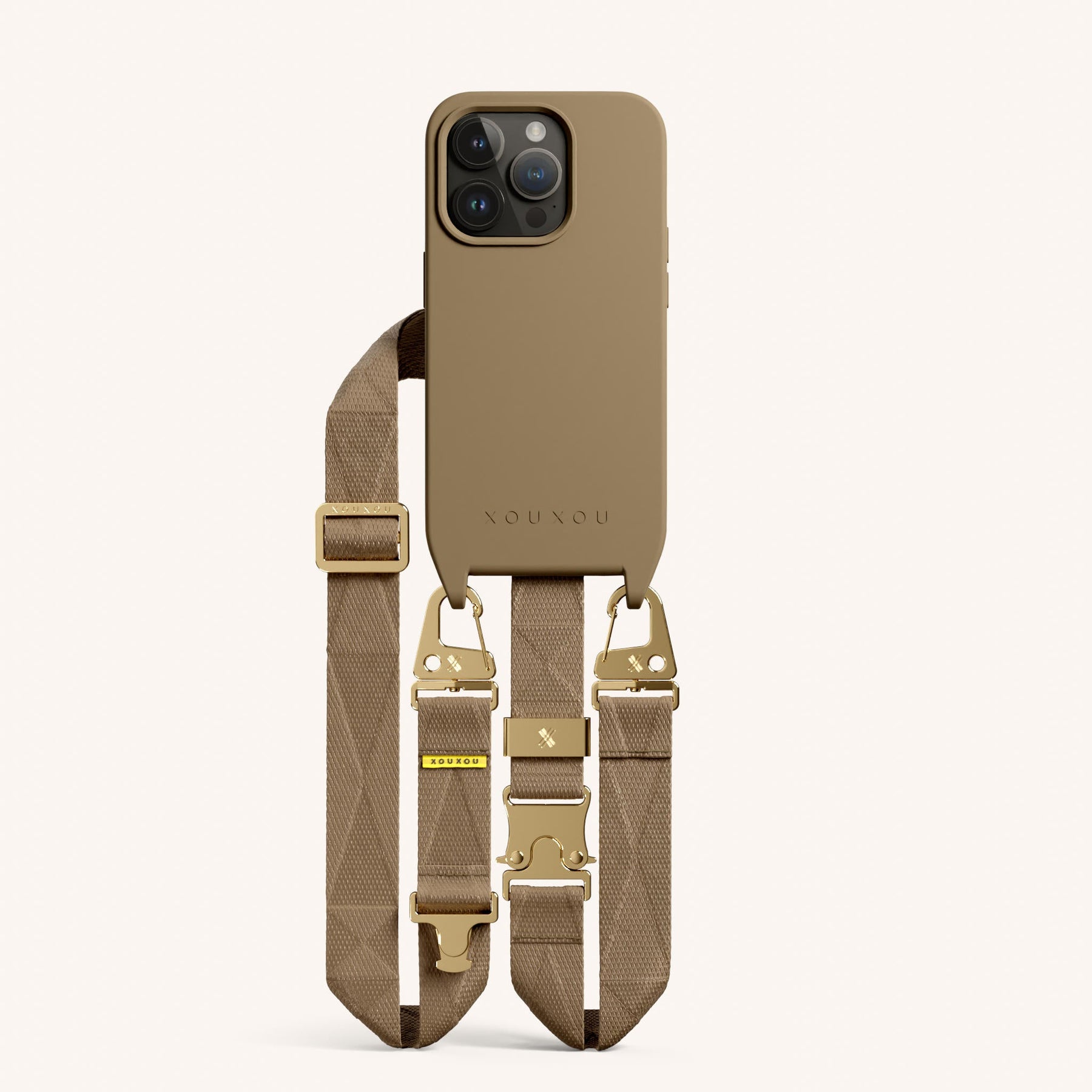 Phone Necklace with Lanyard in Taupe
