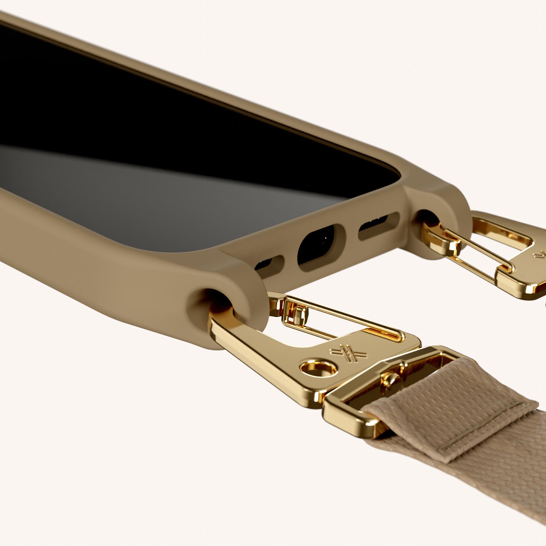 Phone Necklace with Lanyard in Taupe