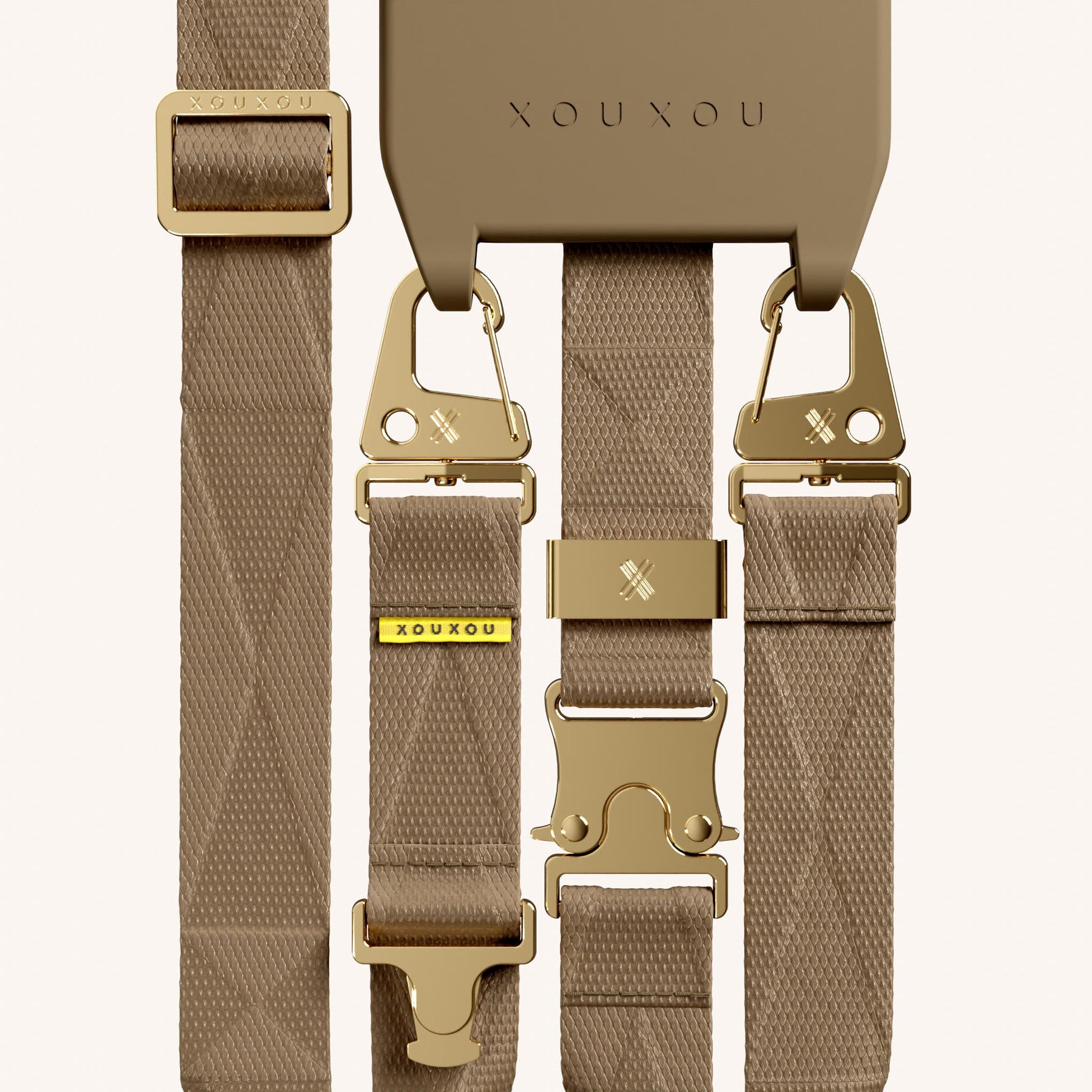 Phone Necklace with Lanyard in Taupe