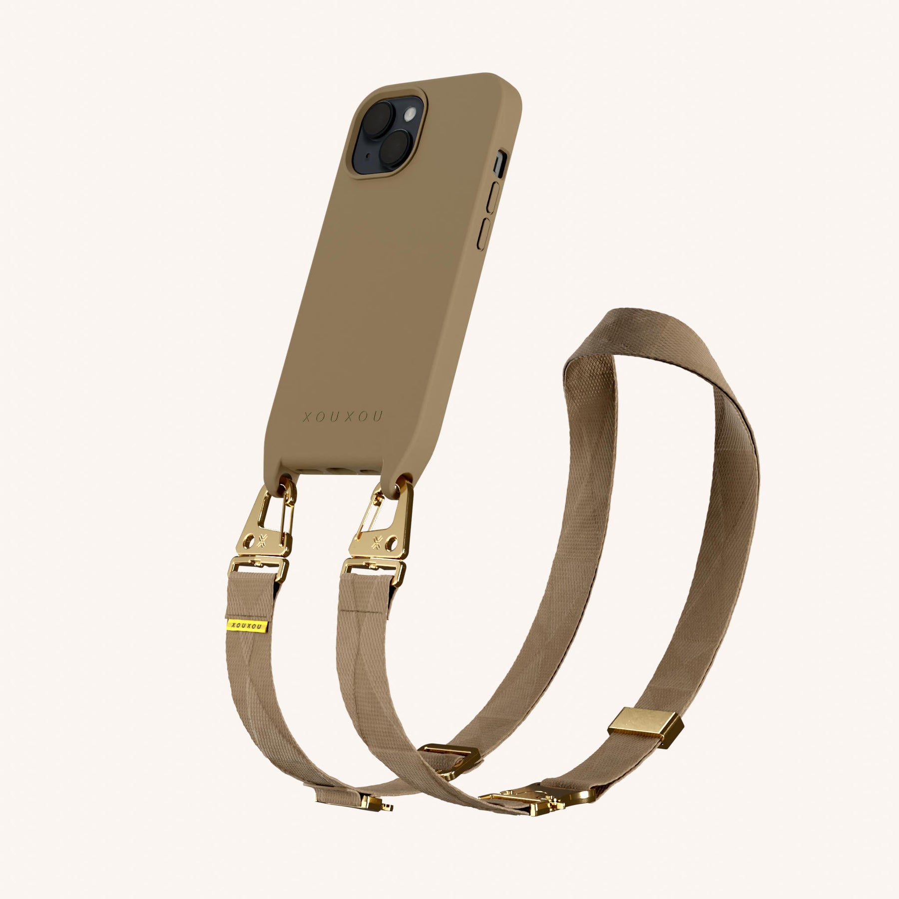 Phone Necklace with Lanyard in Taupe