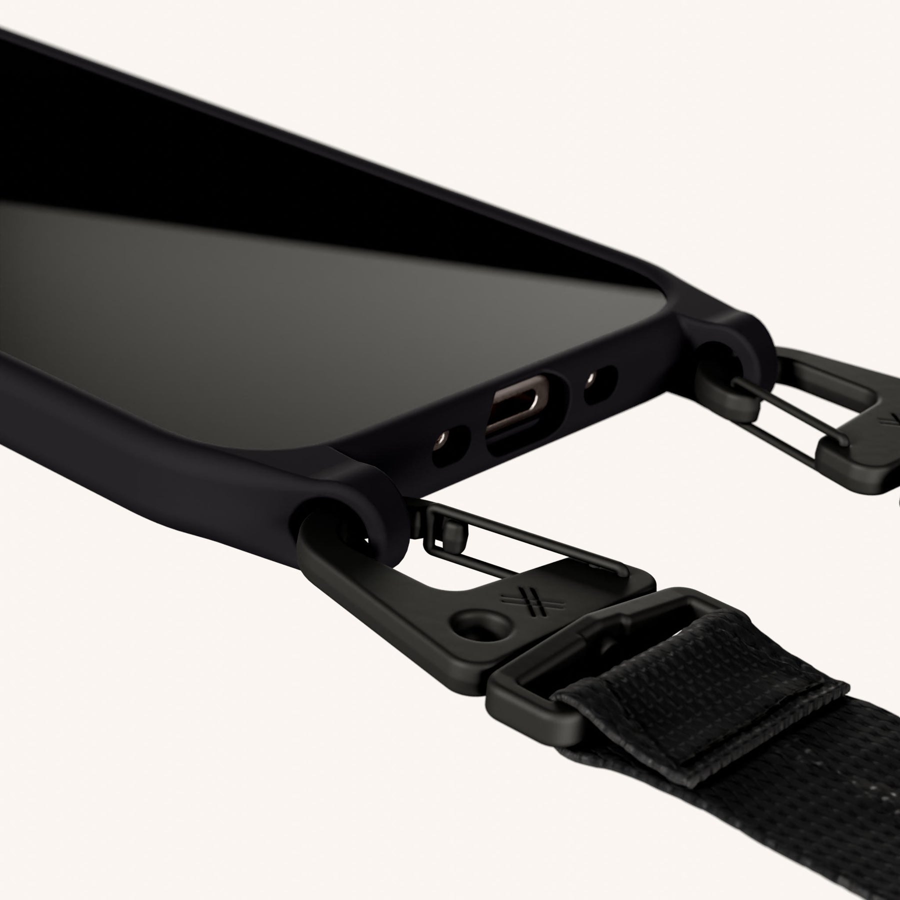 Phone Necklace with Lanyard in Black