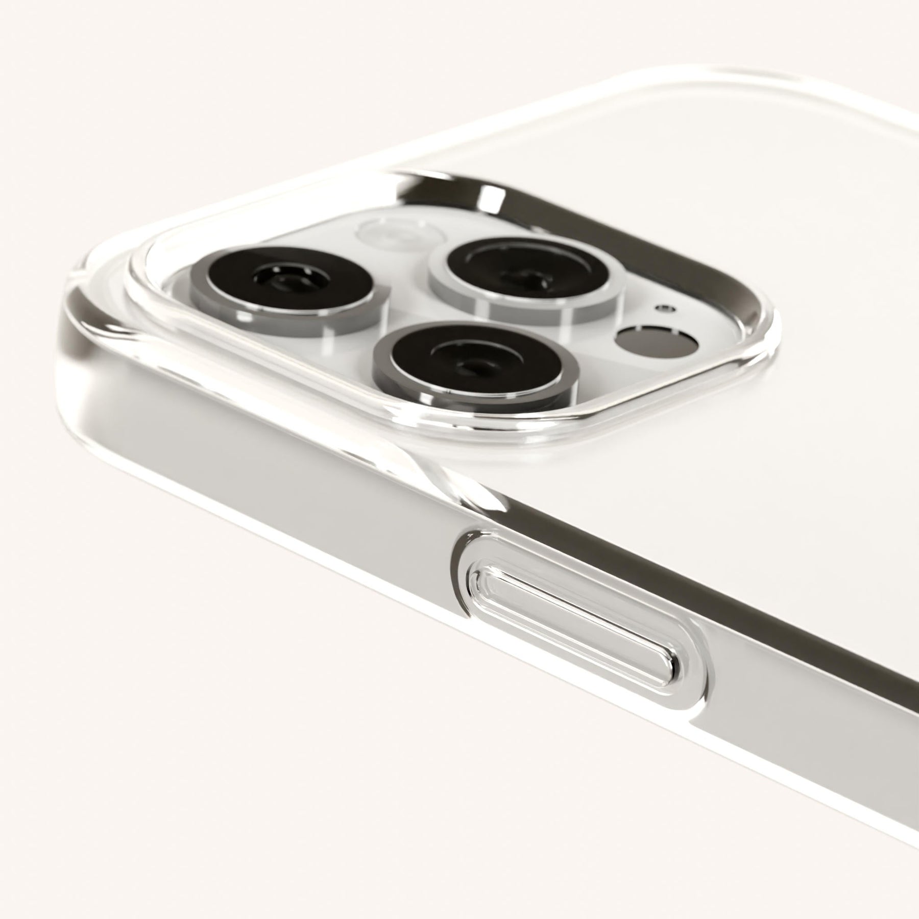 Handykette mit schmalem Gurt in Transparent + Moos