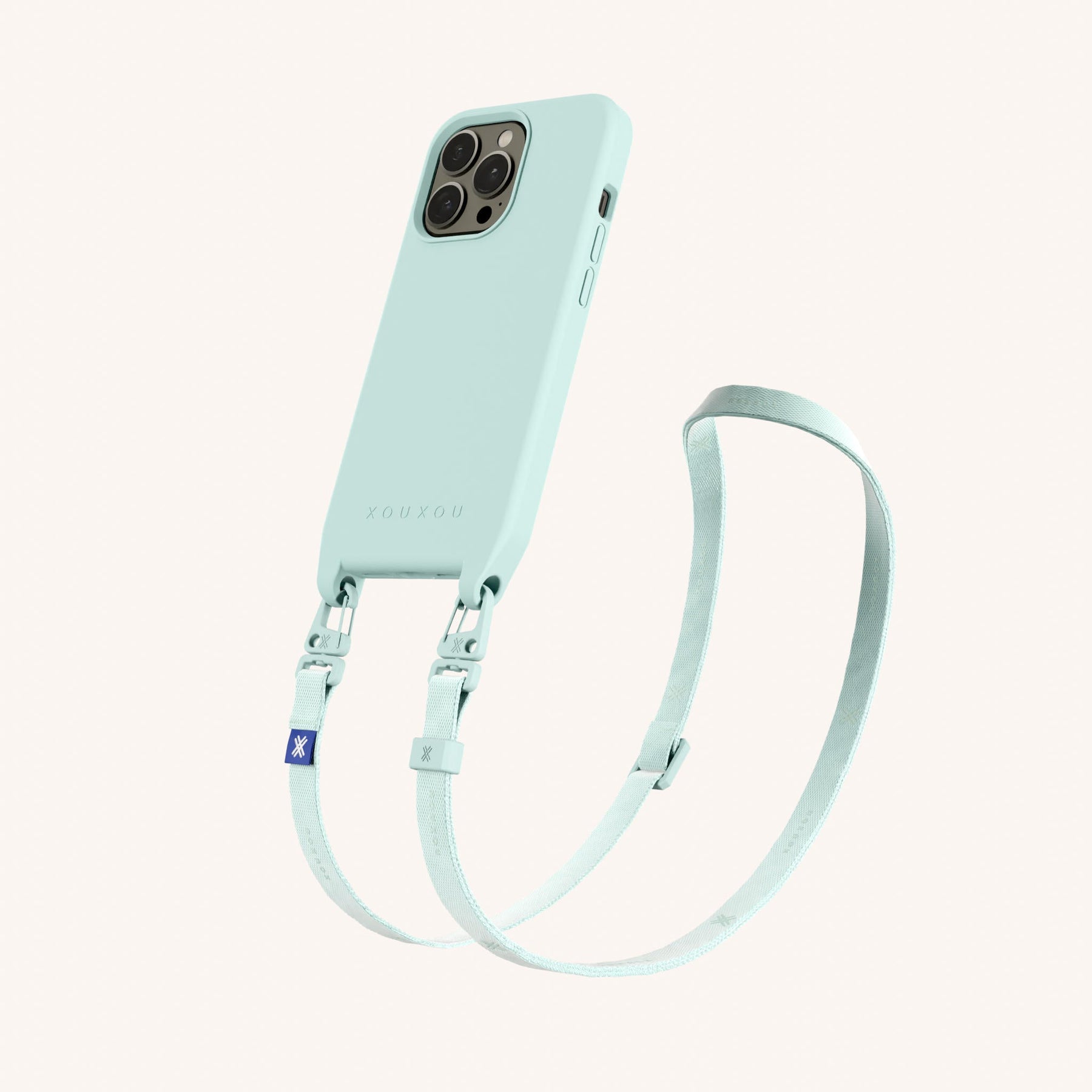 Phone Necklace with Slim Lanyard in Azzurro