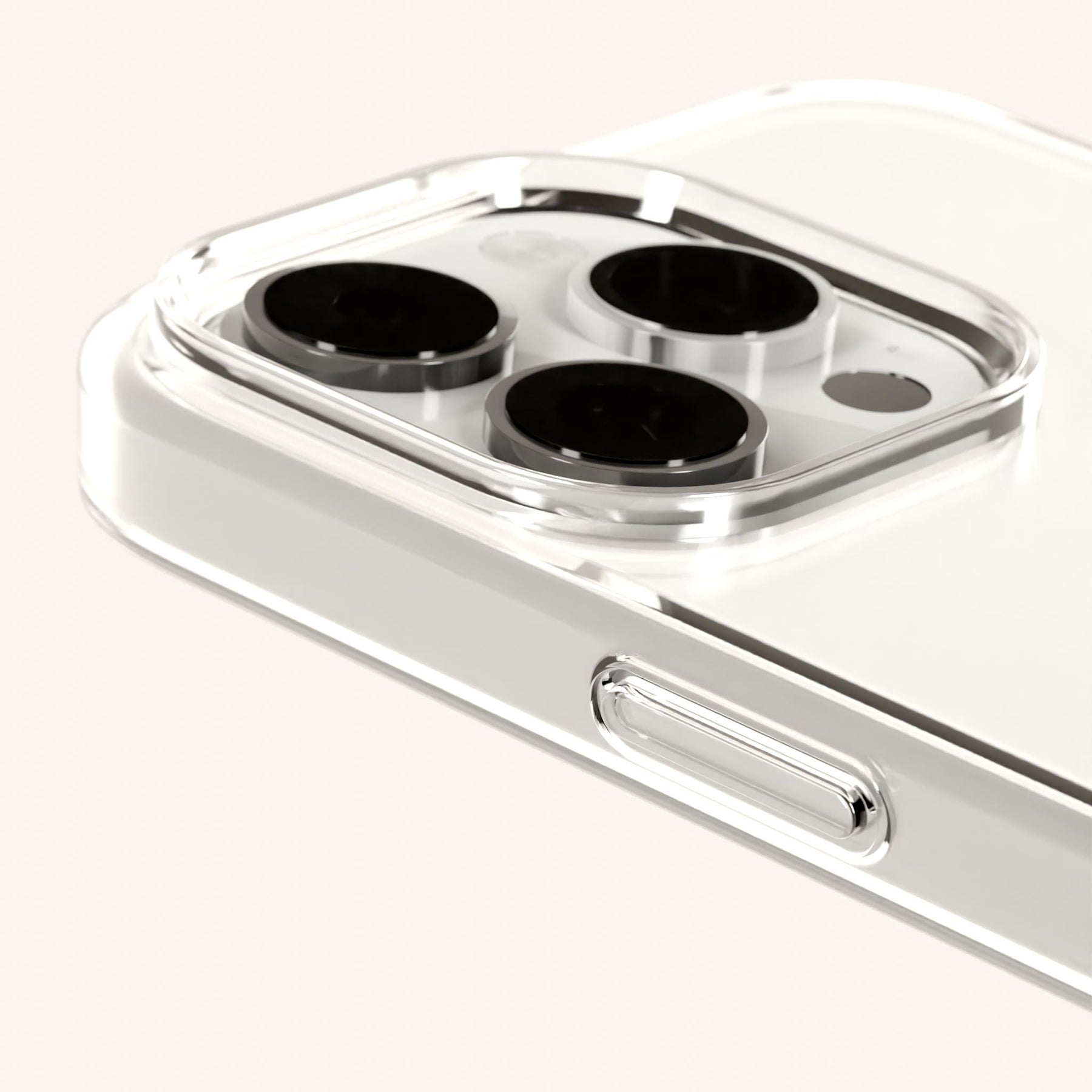 Handykette mit schmalem Gurt in Transparent + Moos
