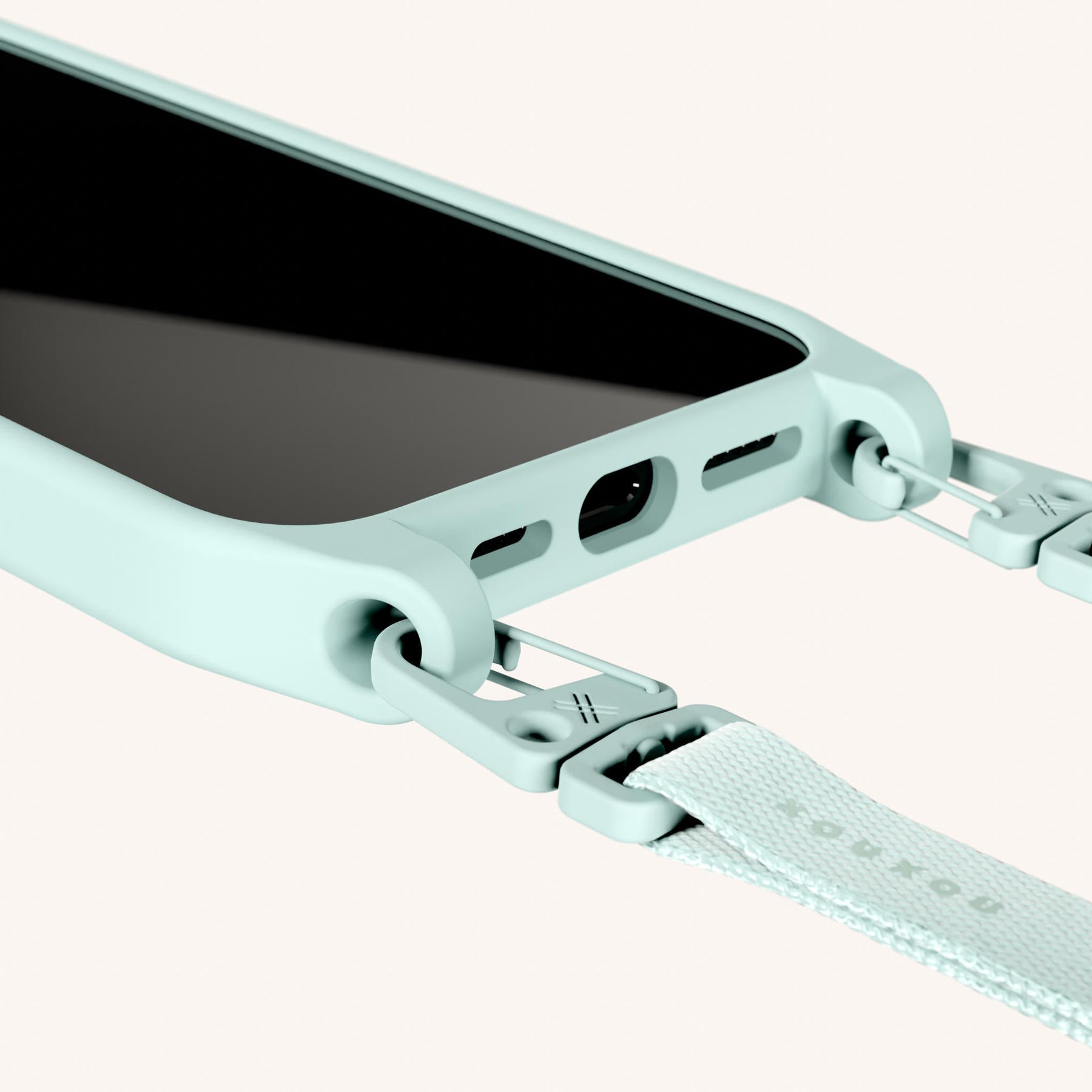 Phone Necklace with Slim Lanyard in Azzurro