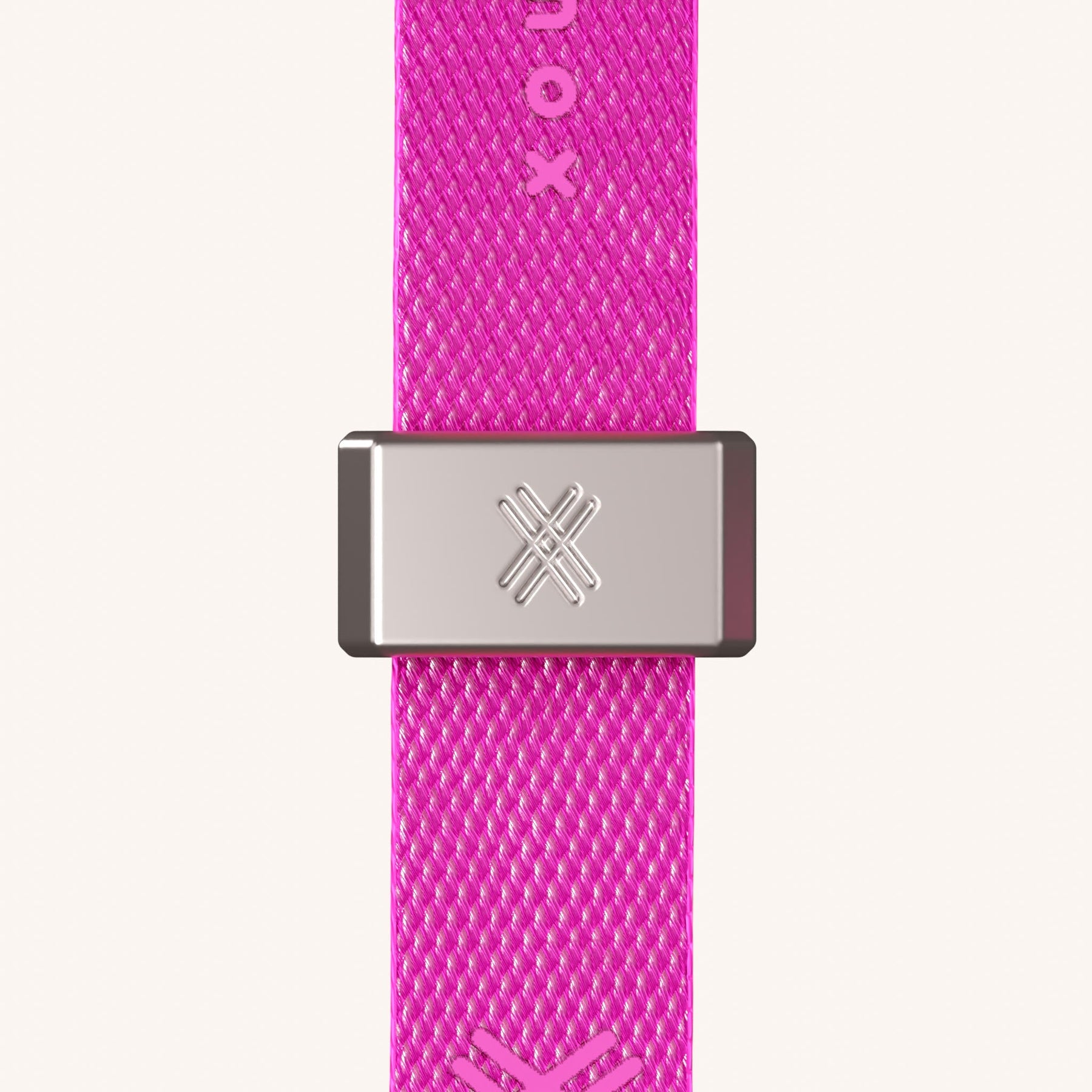 Phone Necklace with Slim Lanyard in Black + Neon Pink