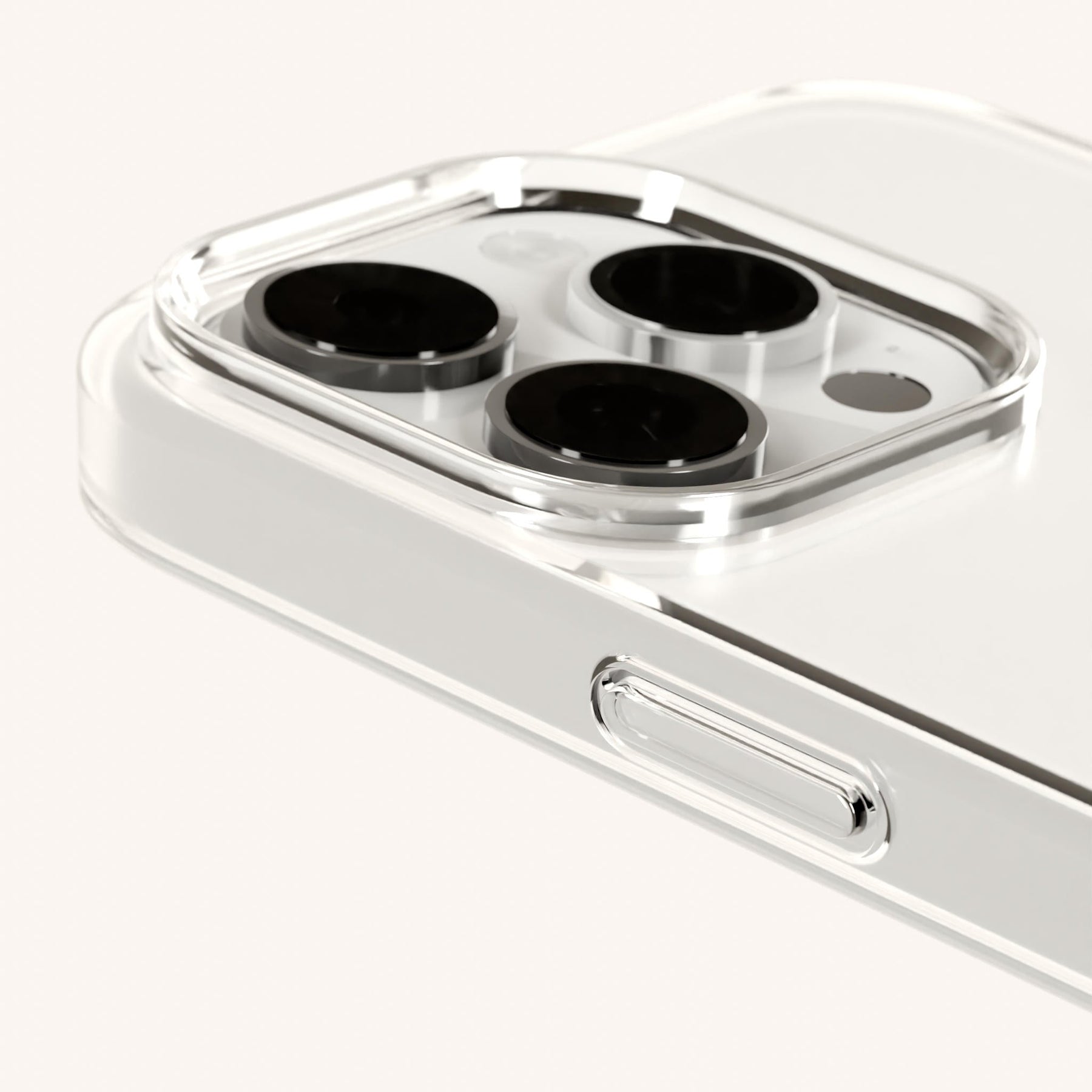 Handykette mit schmalem Gurt in Transparent + Moos