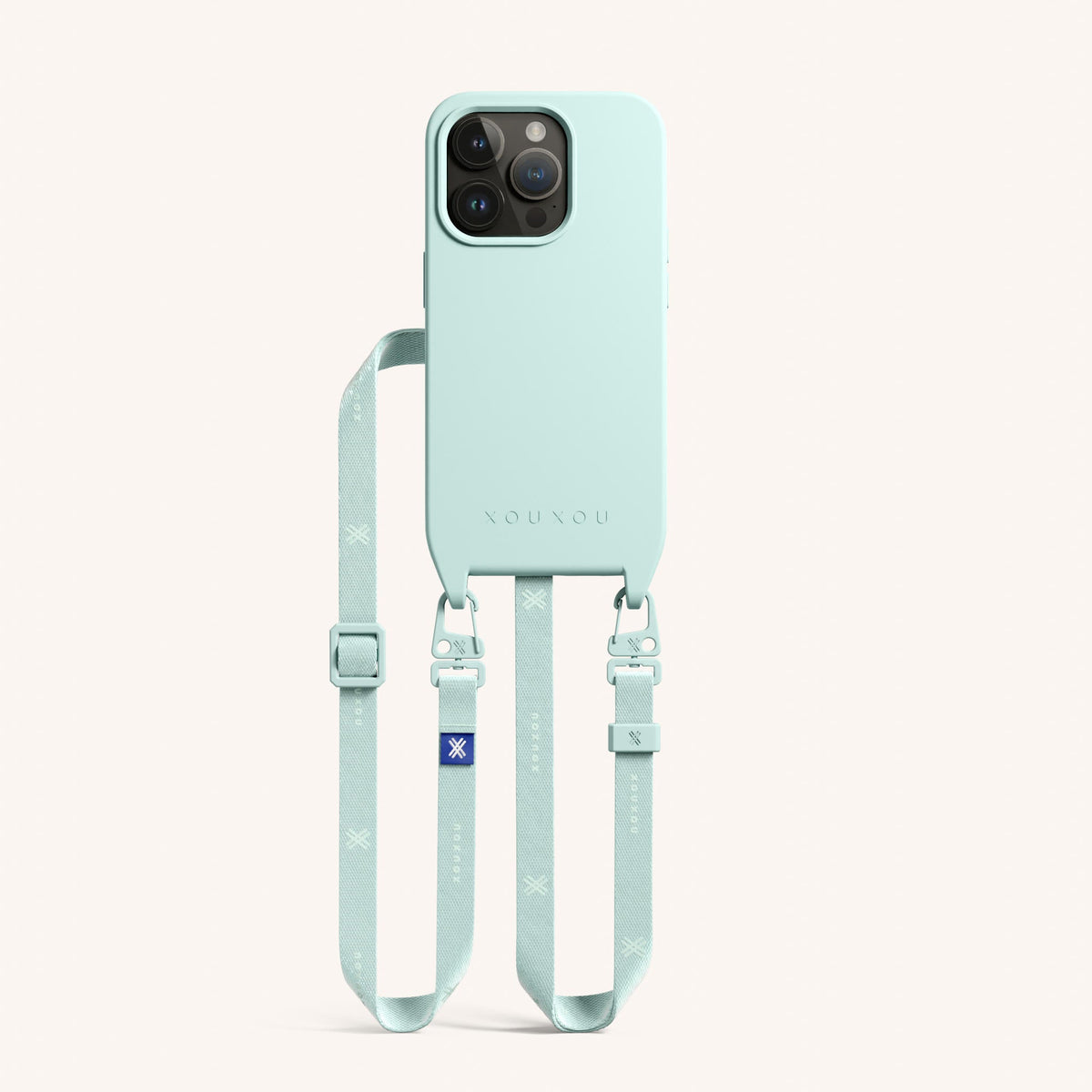 Phone Necklace with Slim Lanyard for iPhone 15 Pro with MagSafe in Azzurro | XOUXOU #phone model_iphone 15 pro