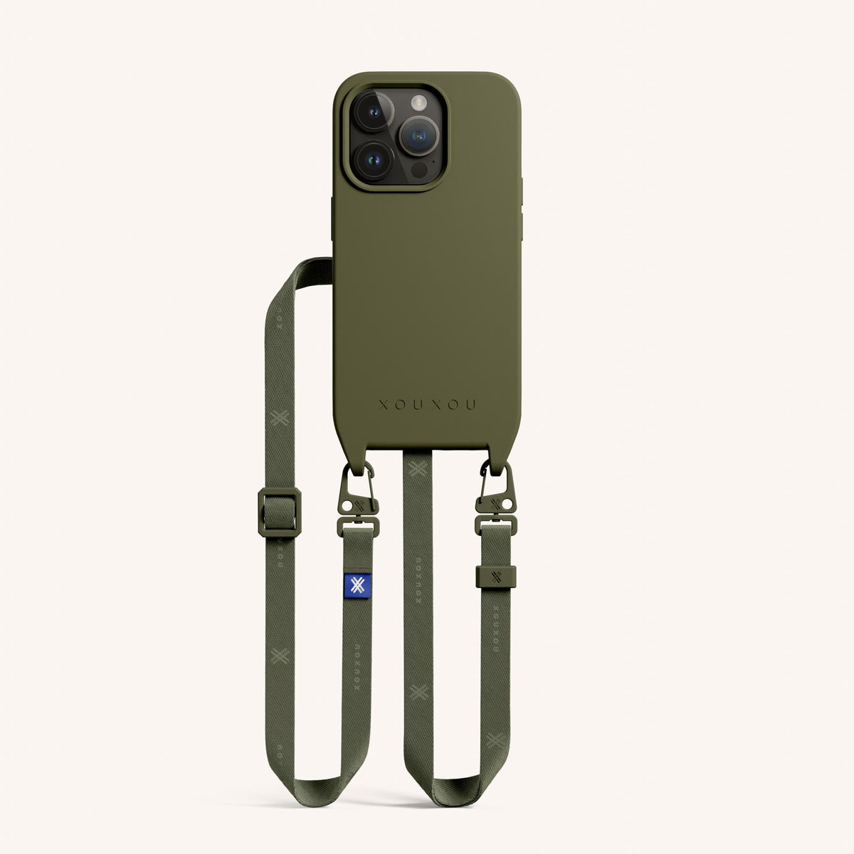 Phone Necklace with Slim Lanyard for iPhone 15 Pro with MagSafe in Moss Total View | XOUXOU #phone model_iphone 15 pro