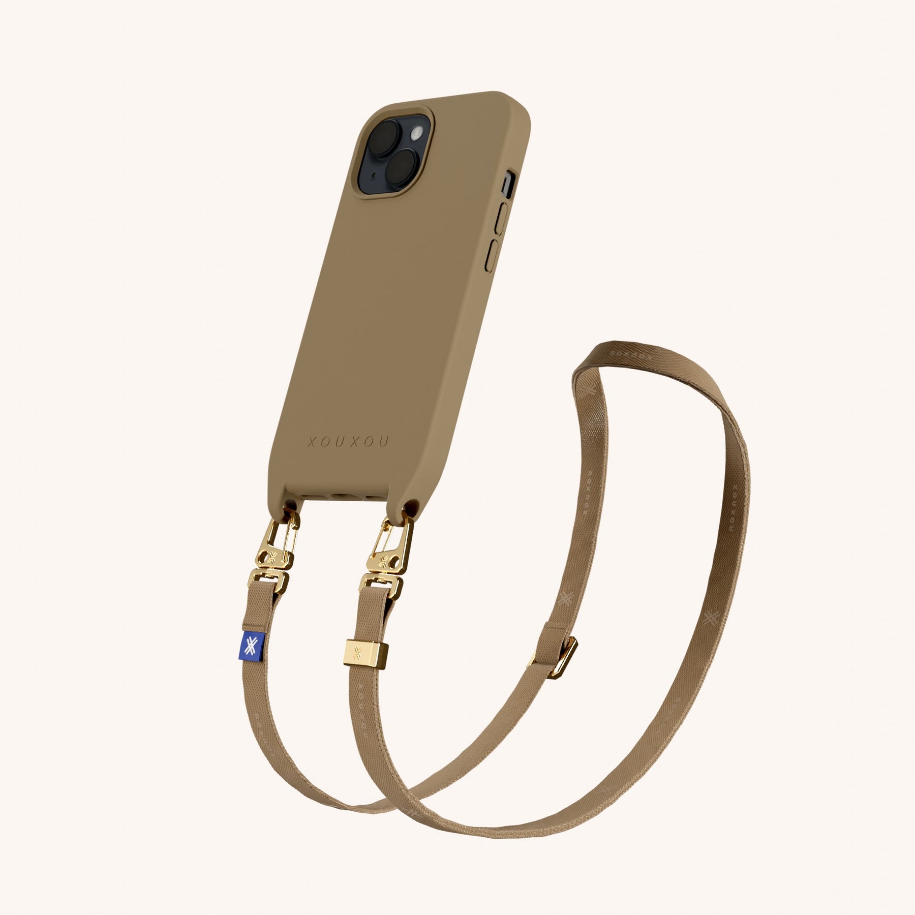 Phone Necklace with Slim Lanyard in Taupe