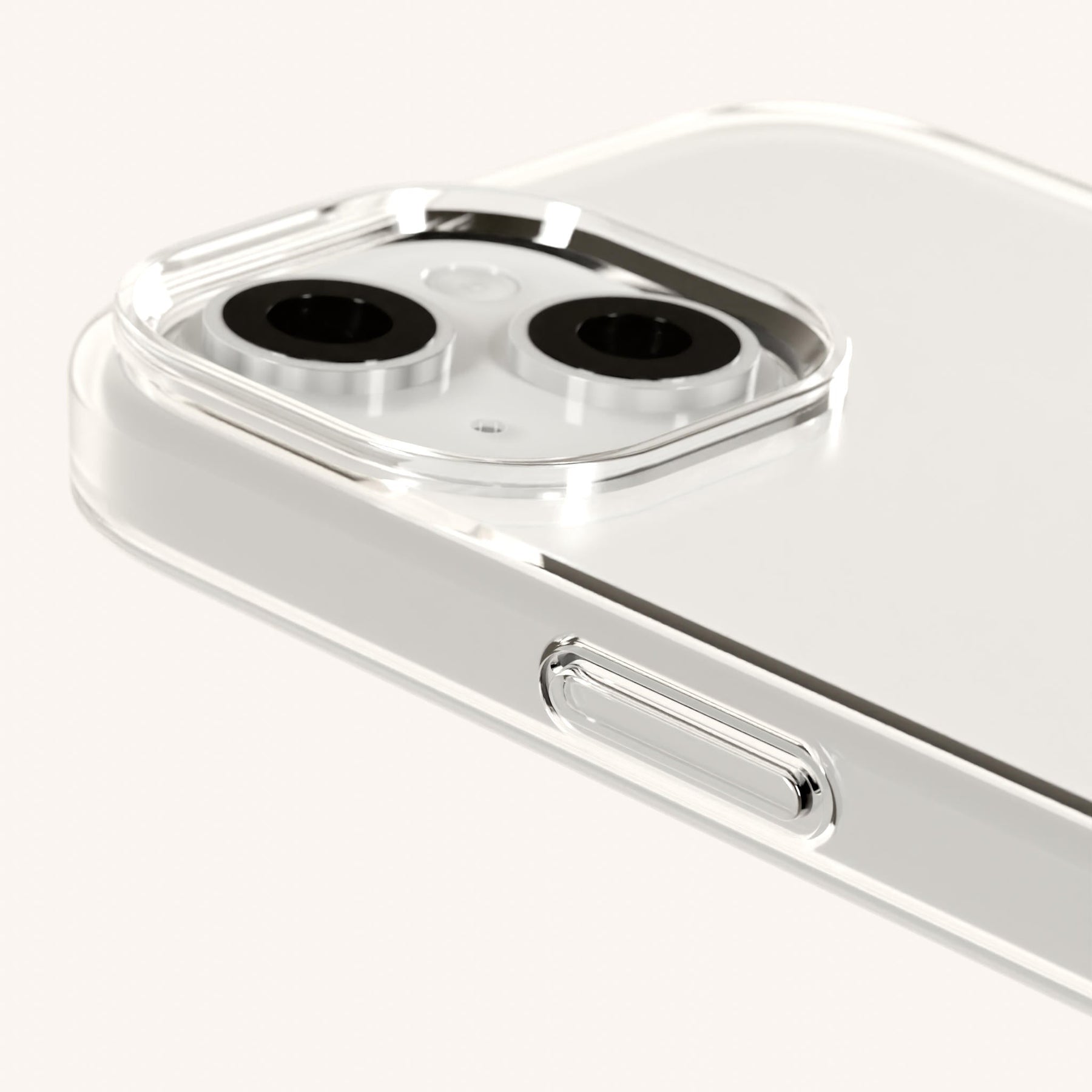 Handykette mit schmalem Gurt in Transparent + Moos
