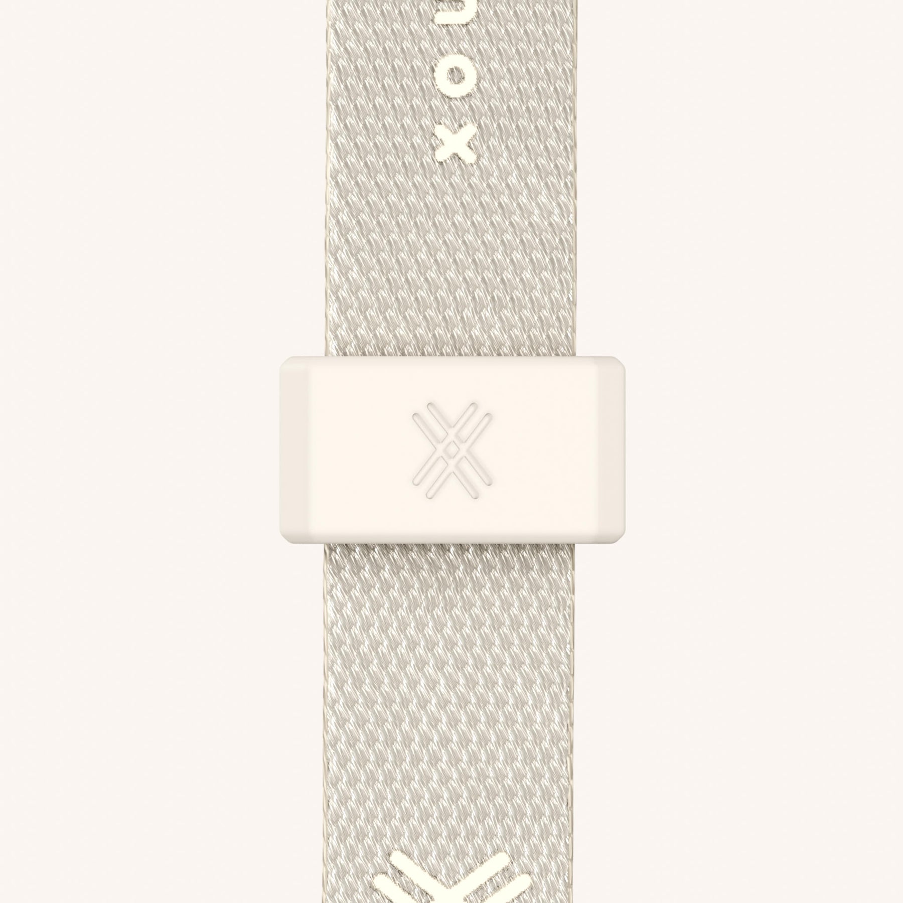Handykette mit schmalem Gurt in Transparent + Kreideweiss