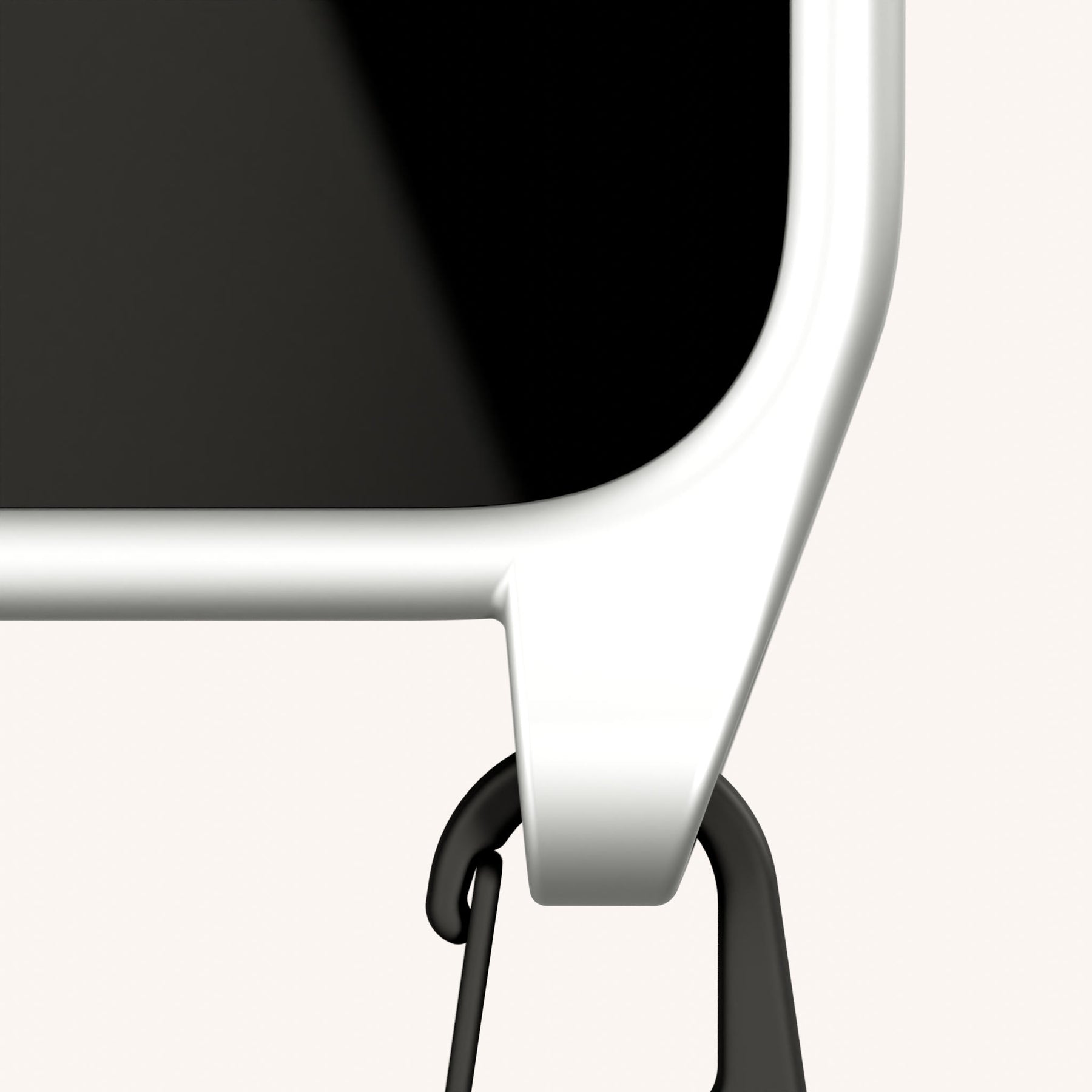 Phone Necklace with Slim Lanyard in Y2K Silver + Black