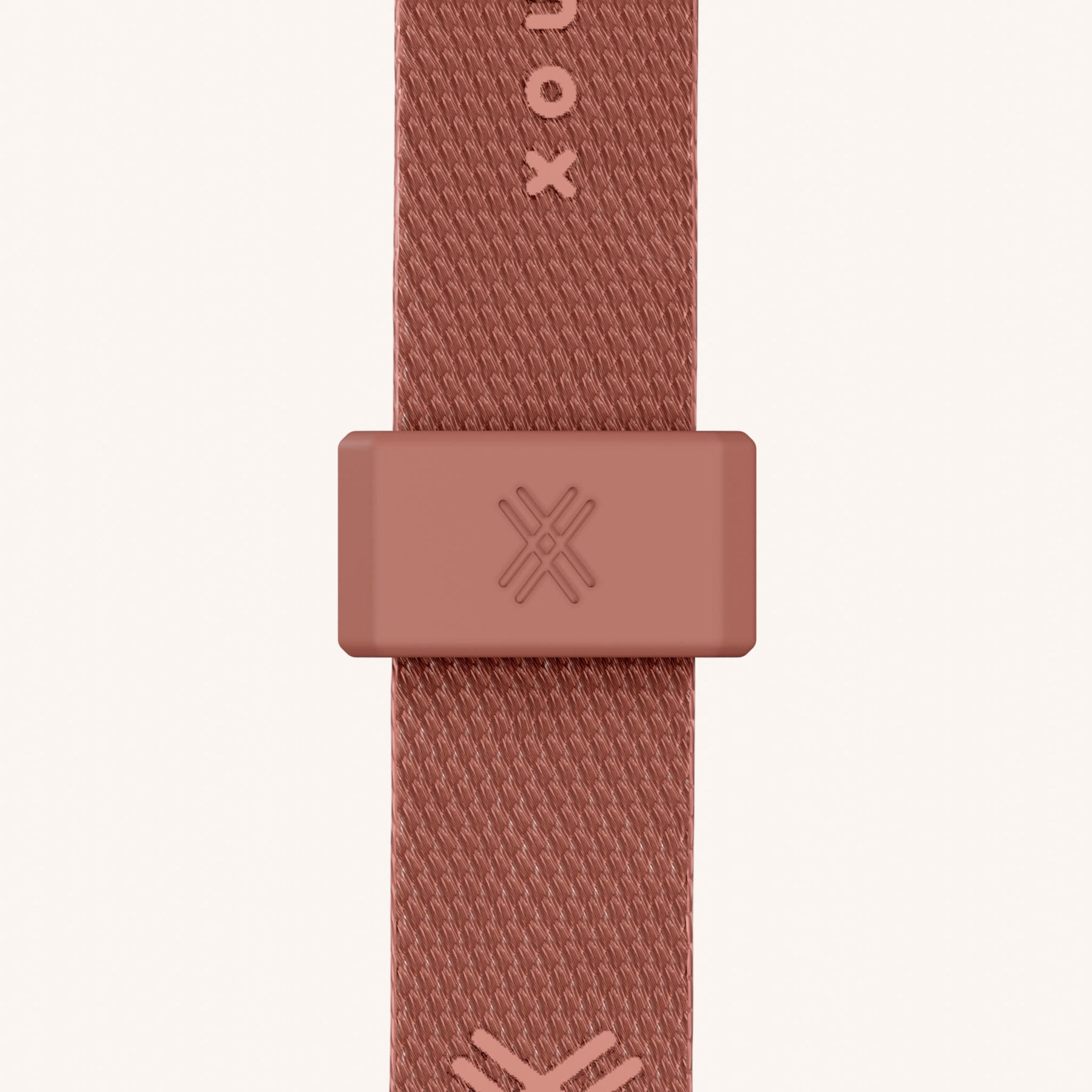 Handykette mit schmalem Gurt in Transparent + Terracotta