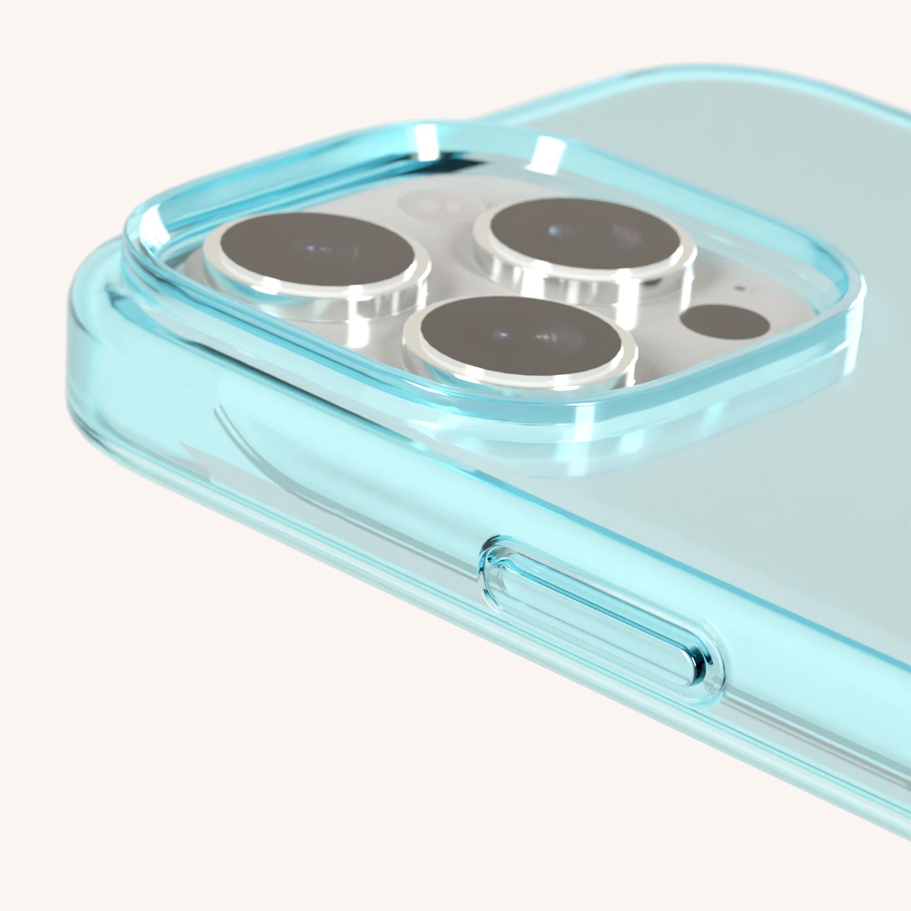 Handykette mit schmalem Gurt in Türkis transparent