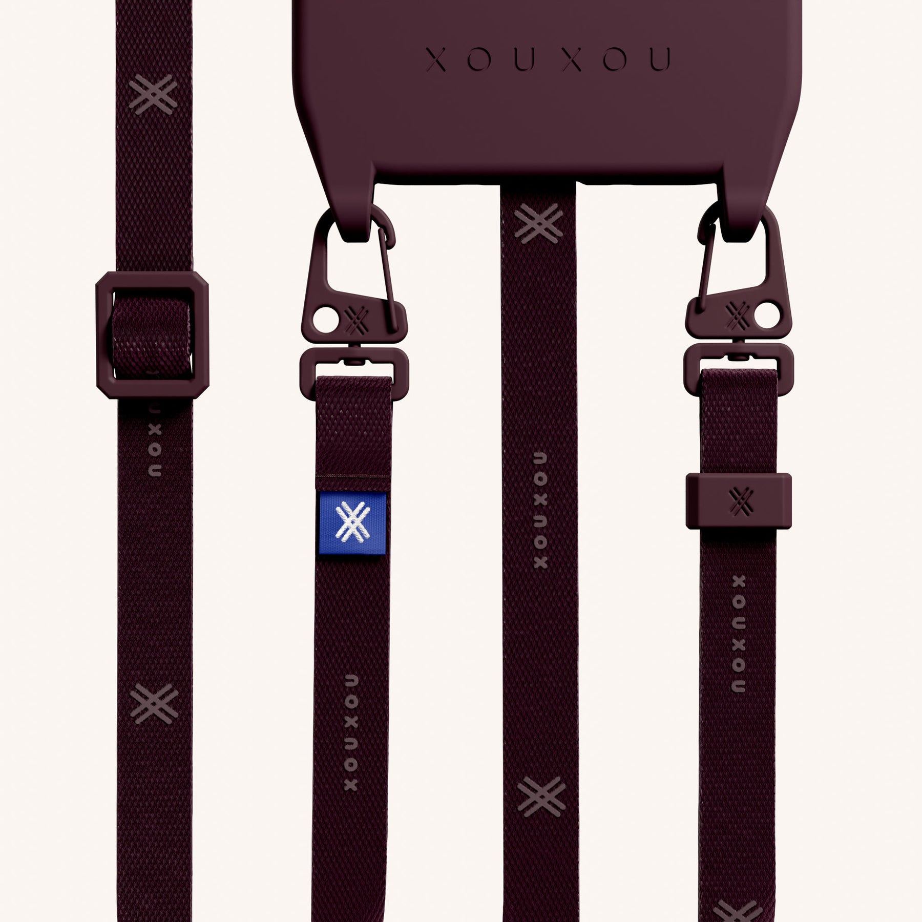 Phone Necklace with Slim Lanyard in Burgundy