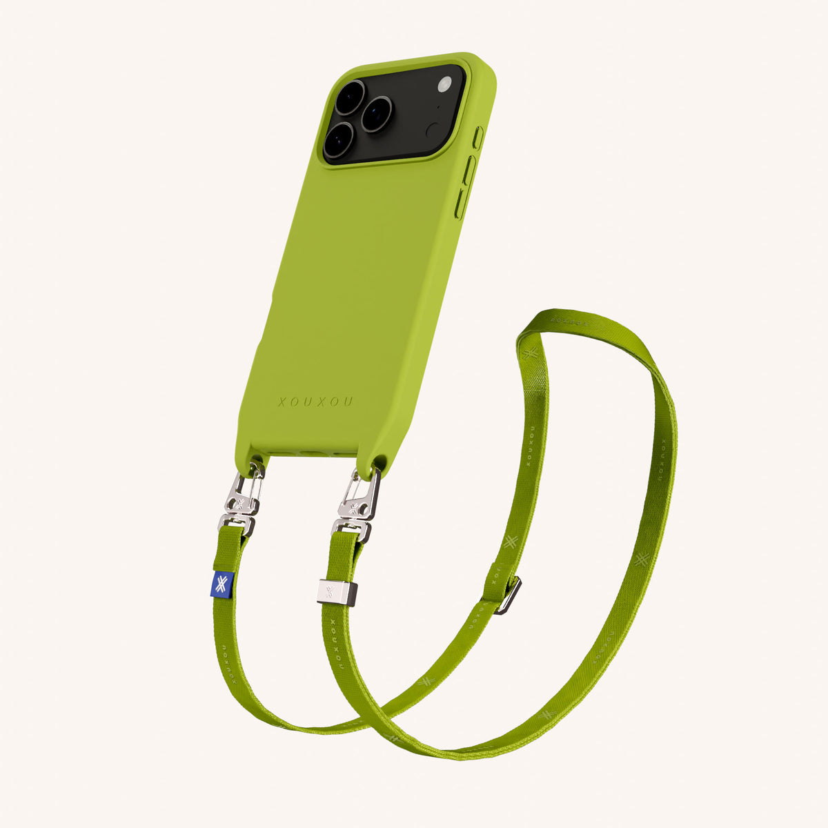 Phone Necklace with Slim Lanyard for iPhone 17 Pro with MagSafe in Olive Total View | XOUXOU #phone model_iphone 17 pro