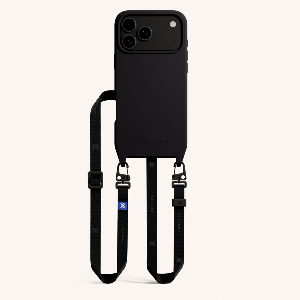 Phone Necklace with Slim Lanyard for iPhone 18 Pro Max with MagSafe in Black Total View | XOUXOU #phone model_iphone 18 pro max