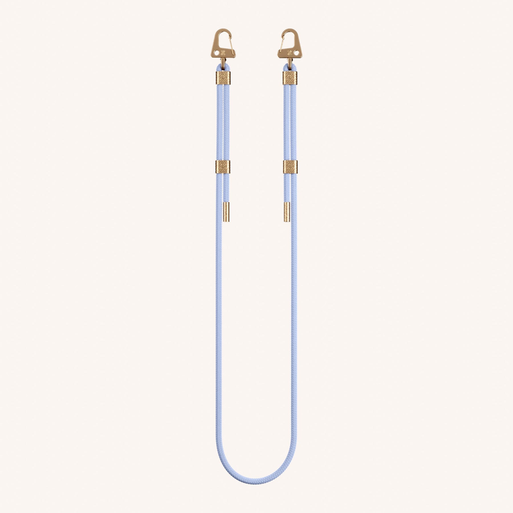 Phone Strap Carabiner Rope in Baby Blue Total View | XOUXOU