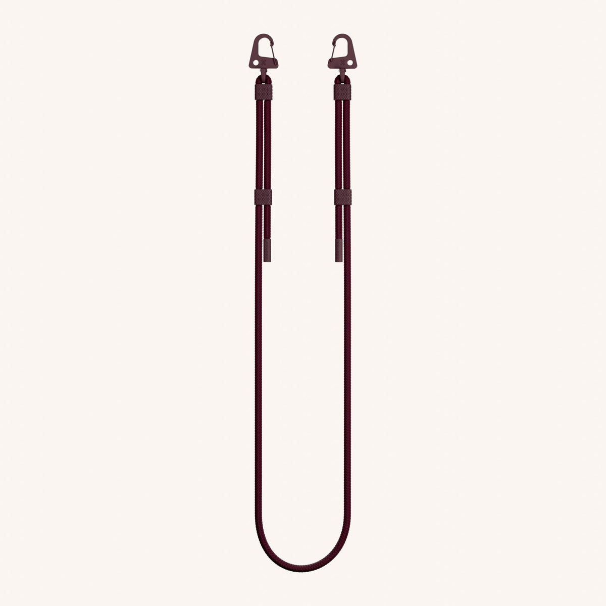 Phone Strap Carabiner Rope in Burgundy Total View | XOUXOU
