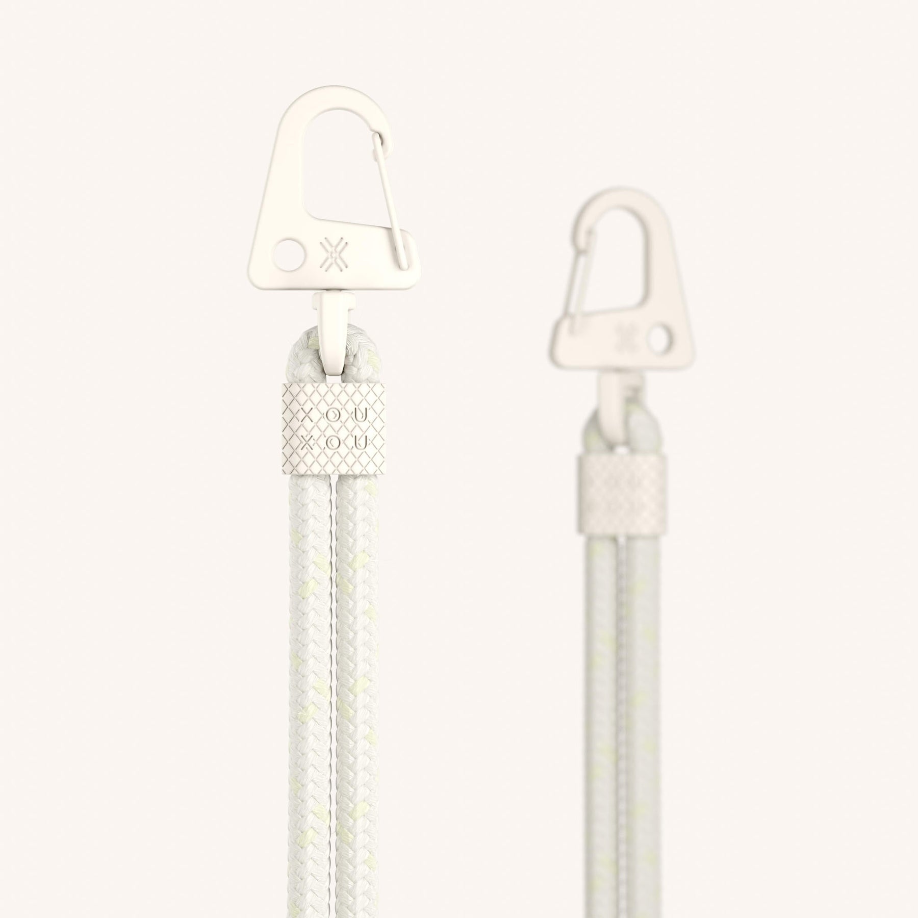 Phone Strap Carabiner Rope in Chalk Detail View | XOUXOU
